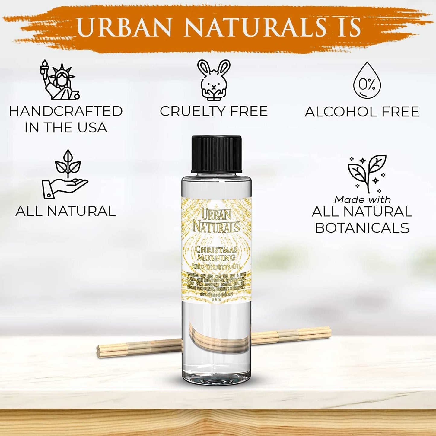 Urban Naturals Eucalyptus & Sage Oil Reed Diffuser Refill | Eucalyptus, Sage, Mint, Lime and Cedarwood| Includes a Free Set of Reed Sticks! 4 oz
