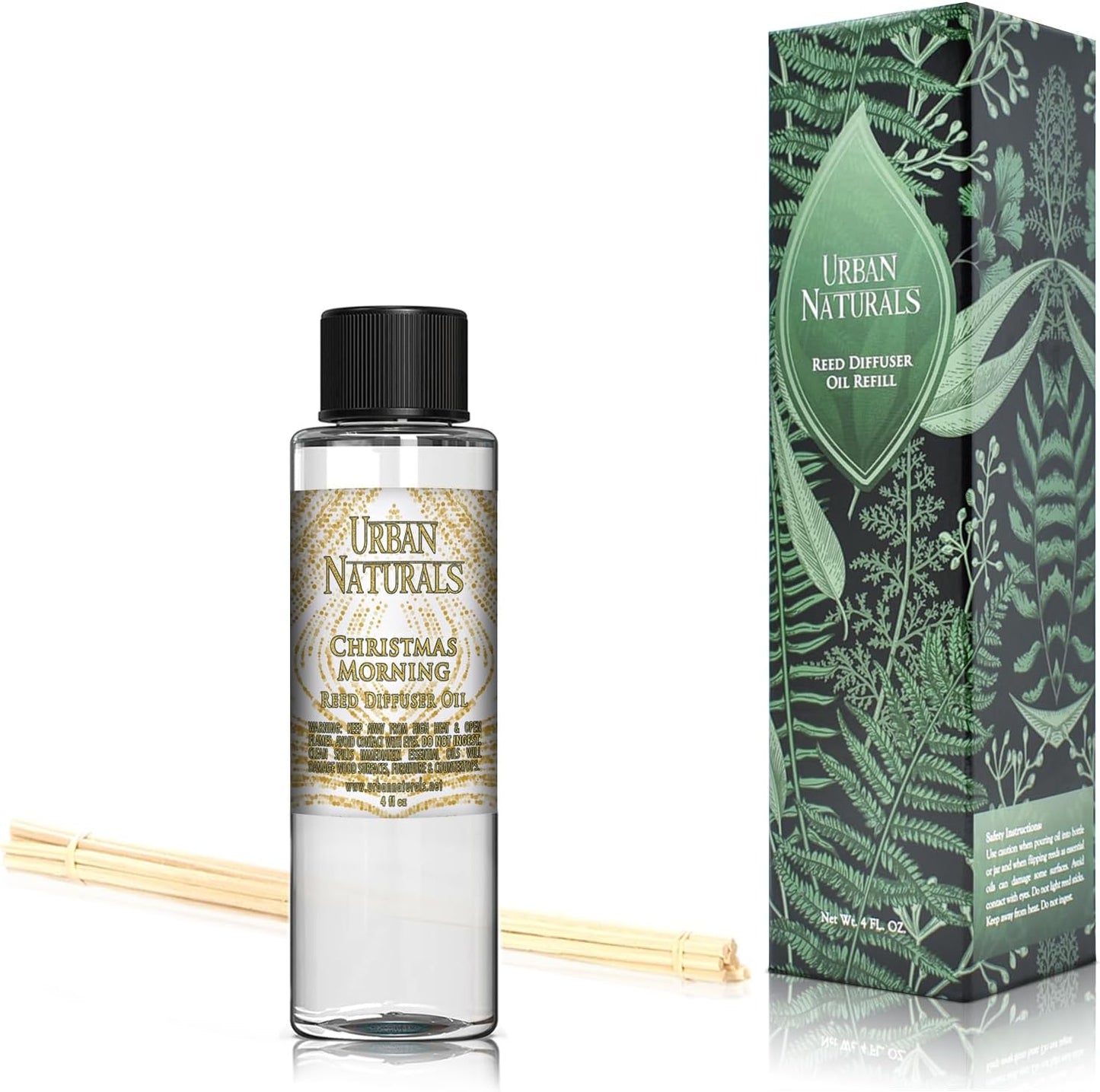 Urban Naturals Eucalyptus & Sage Oil Reed Diffuser Refill | Eucalyptus, Sage, Mint, Lime and Cedarwood| Includes a Free Set of Reed Sticks! 4 oz