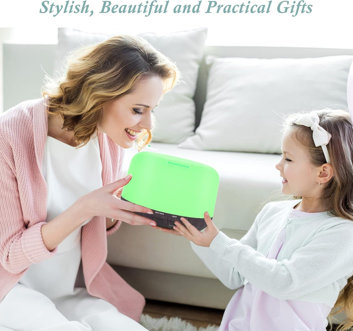 SPLITSKY Aromatherapy Essential Oil Home Diffuser with Remote Control, 300ML Large Room Cool Mist Air Humidifier, 8 Hours Quiet Operation, Timer, 7 Colors LED Night Night,Suitable Home,Yoga.