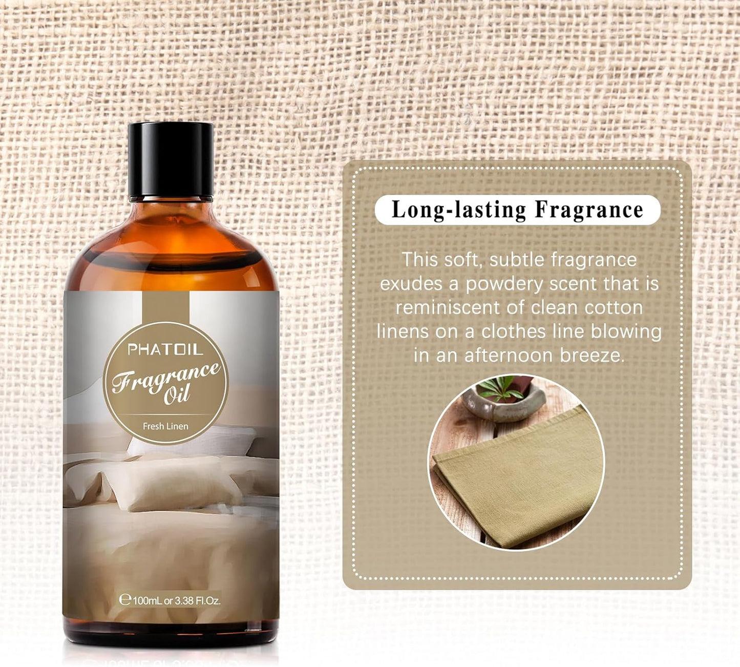 PHATOIL 3.38 FL.OZ Coconut & Vanilla Fragrance Oils for Aromatherapy, Essential Oils for Diffusers for Home, Perfect for Diffuser, Yoga, DIY Candle and Soap Making - 100ml