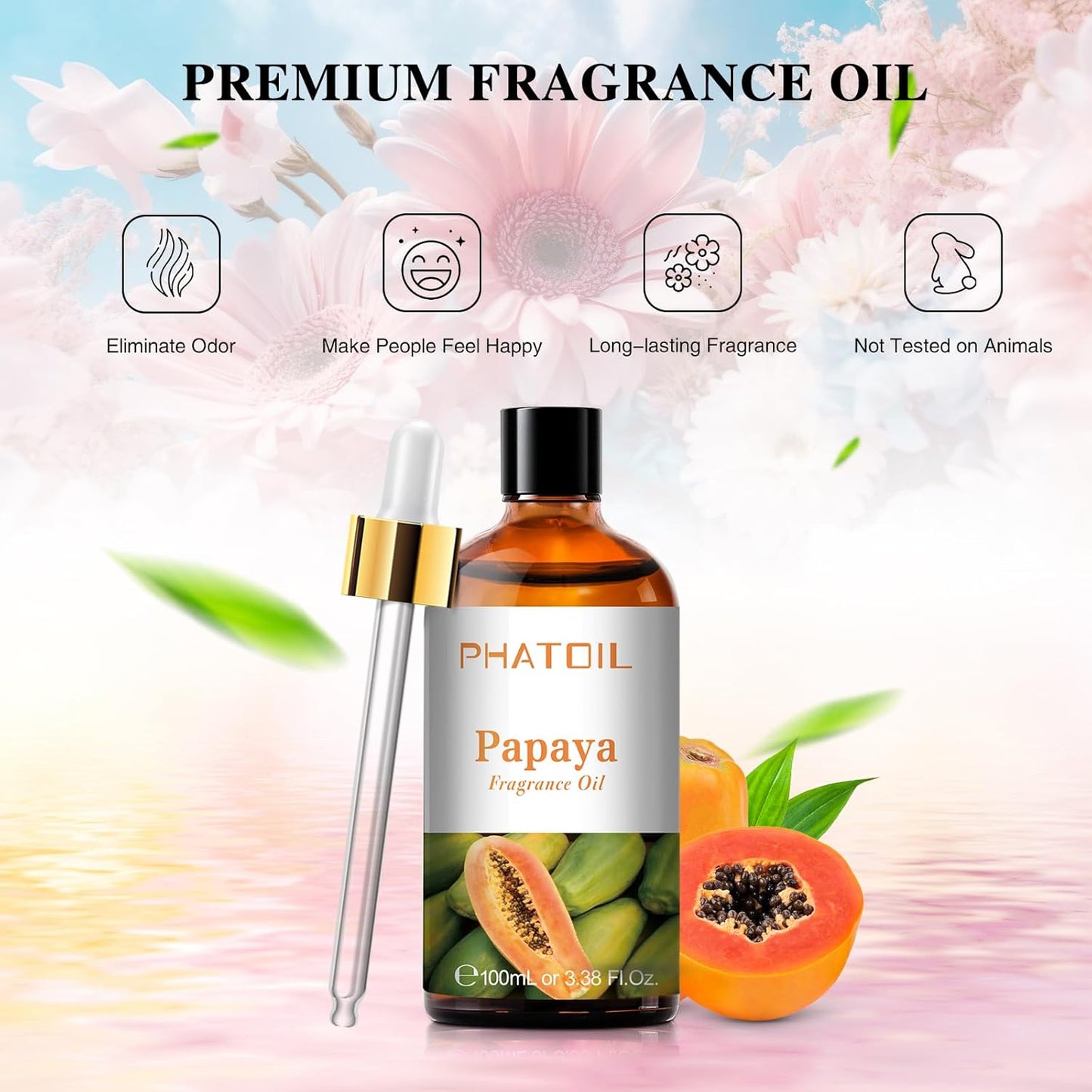 PHATOIL 3.38 FL.OZ Coconut & Vanilla Fragrance Oils for Aromatherapy, Essential Oils for Diffusers for Home, Perfect for Diffuser, Yoga, DIY Candle and Soap Making - 100ml