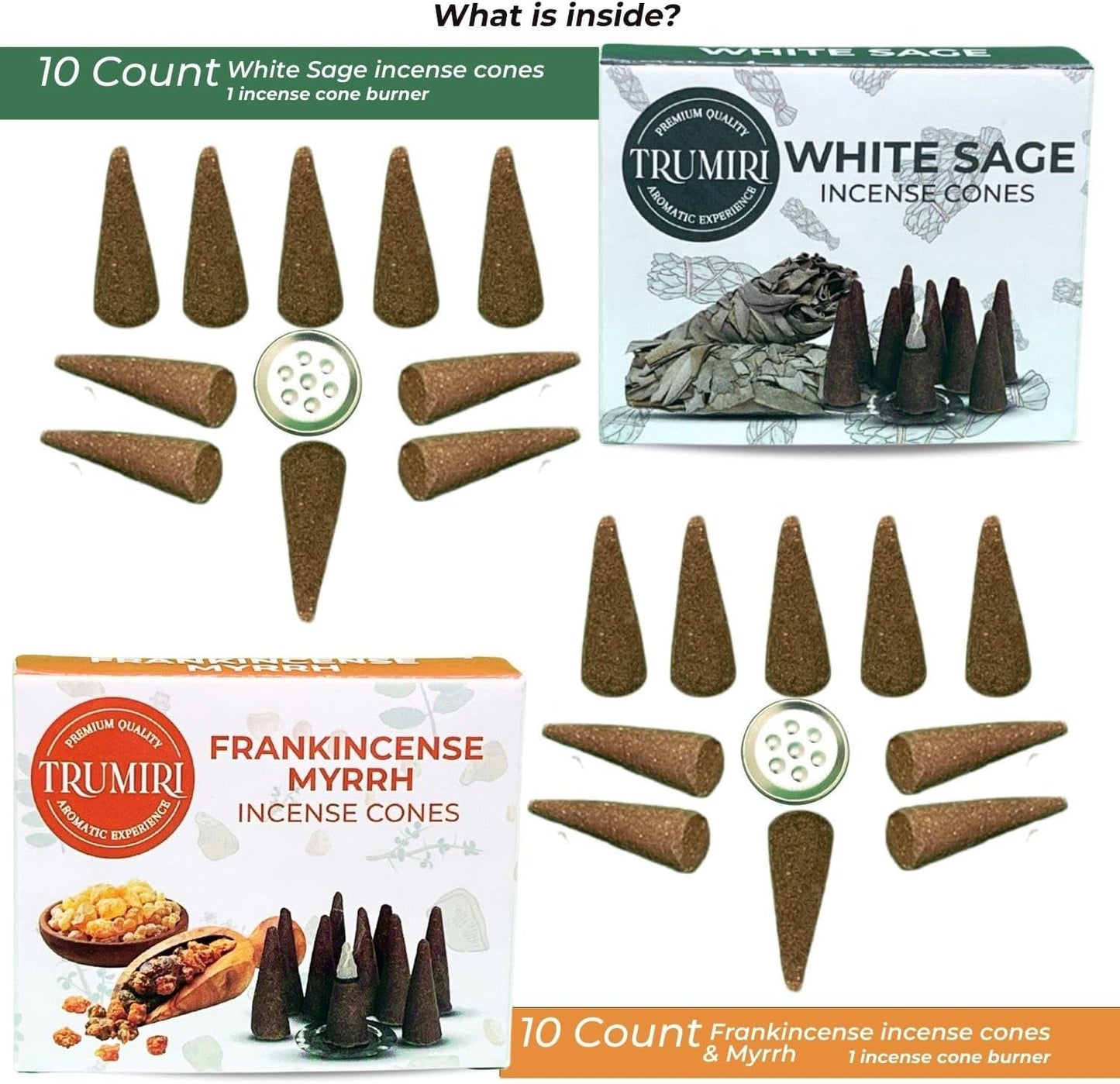 Incense Cones Combo Pack - 10 Cedar 10 Pine Scented Cones