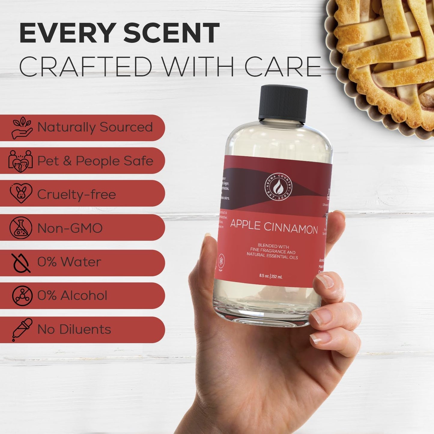 Aroma Country White Tea Diffuser Oil - Luxury Essential Oils for Diffuser Refill & Air Freshener Room Spray, Long-Lasting, Natural Home Fragrance and Hotel Scent for Diffusers & Machines - 8.5 Fl. oz