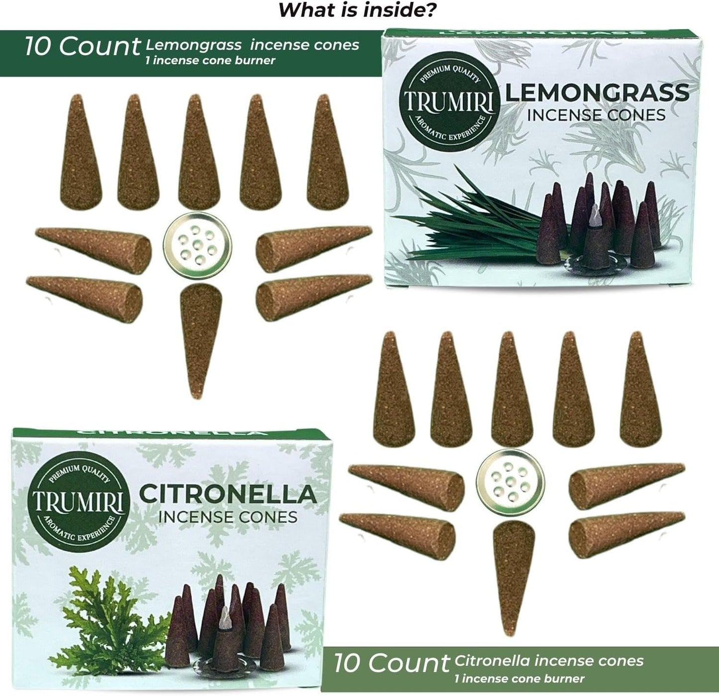 Incense Cones Combo Pack - 10 Cedar 10 Pine Scented Cones