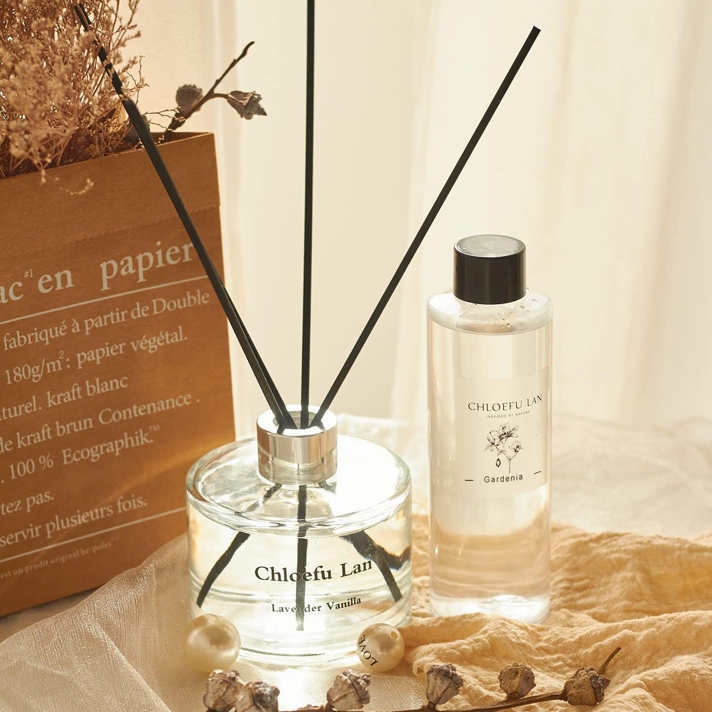 Chloefu LAN Hotel Scented Oil Diffuser Refill 7.05 oz Natural Essential Scented Oil - Best for Aromatherapy, SPA and Home, 0% Alcohol, Unique Blend to Promote Sleep & Relieve Stress