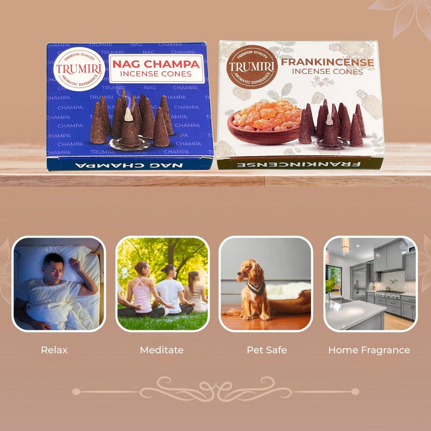 Incense Cones Combo Pack - 10 Cedar 10 Pine Scented Cones