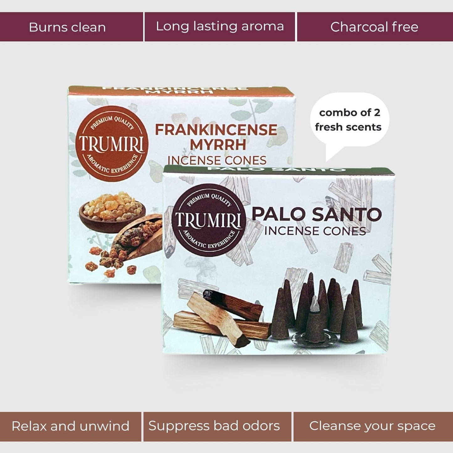 Incense Cones Combo Pack - 10 Cedar 10 Pine Scented Cones
