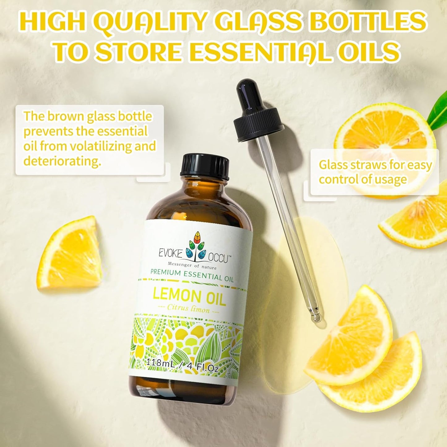 EVOKE OCCU 4 Fl Oz Vanilla Essential Oil, Pure Vanilla Oil for Diffuser, Skin, Humidifier and Relaxation - 118ML