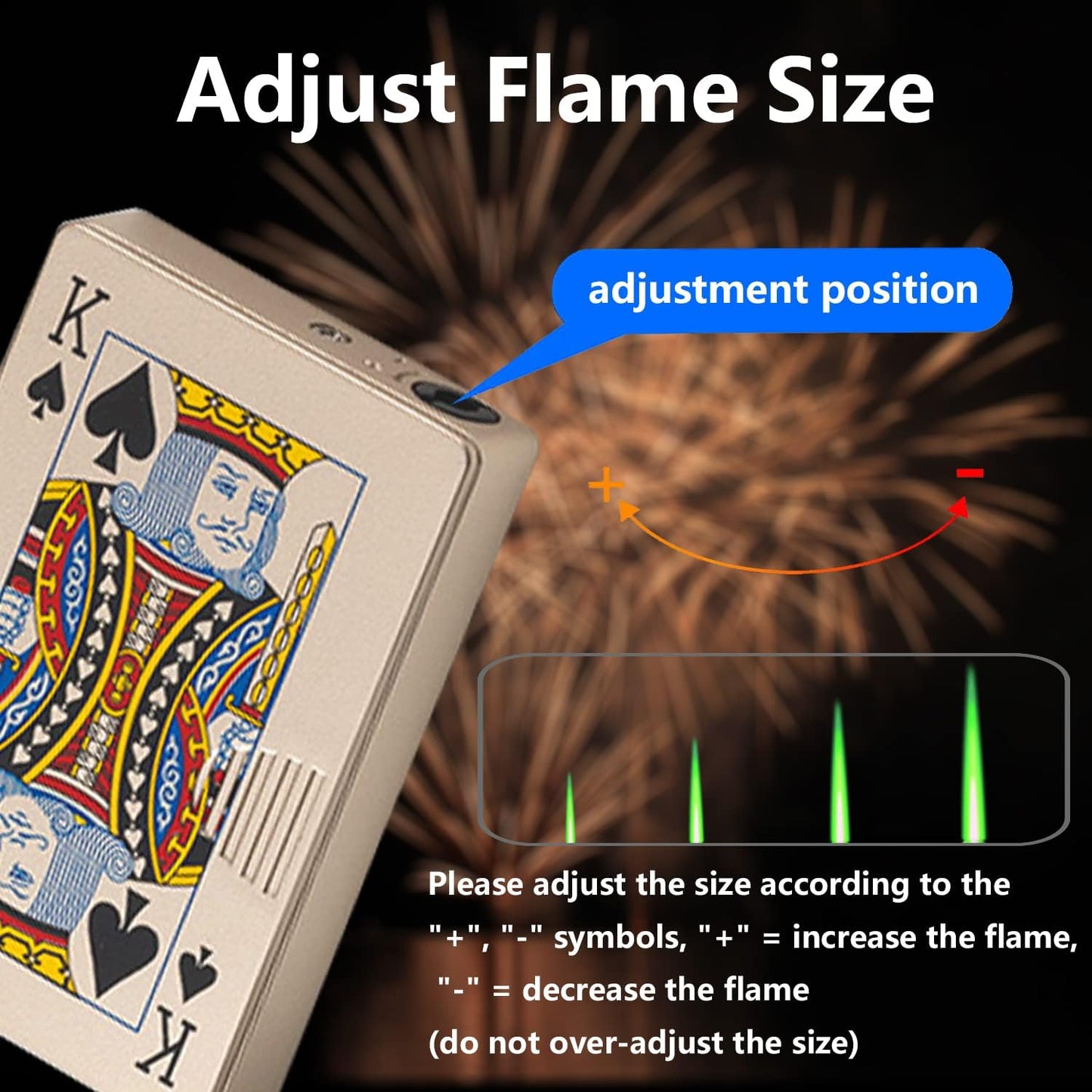 Jet Torch Lighter, Green Flame Ace Card Lighter, Refillable Butane Lighter, Ace of Spades Cool Lighter Windproof Poker Design, Gift for Men/Women