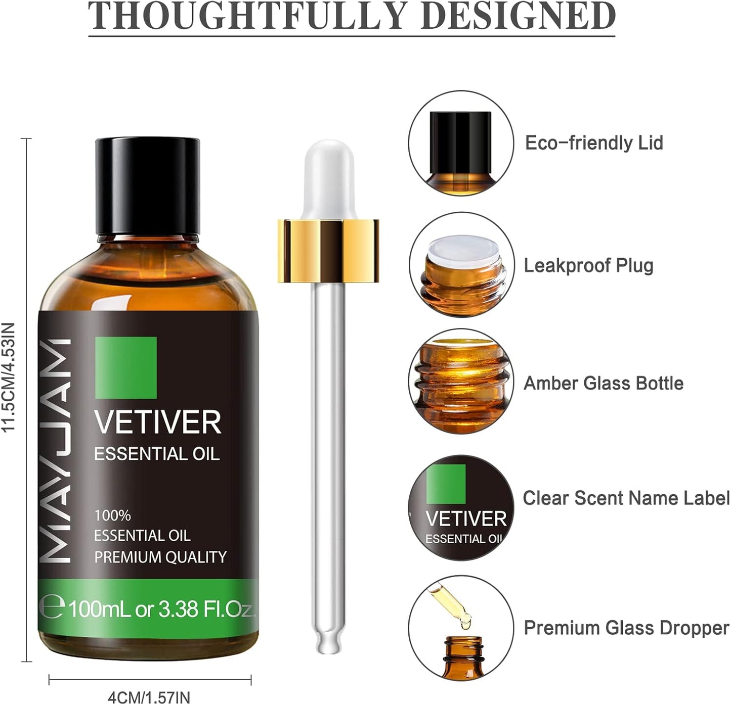 MAYJAM Essential Oil for Diffusers, Essential Oil with Premium Glass Dropper