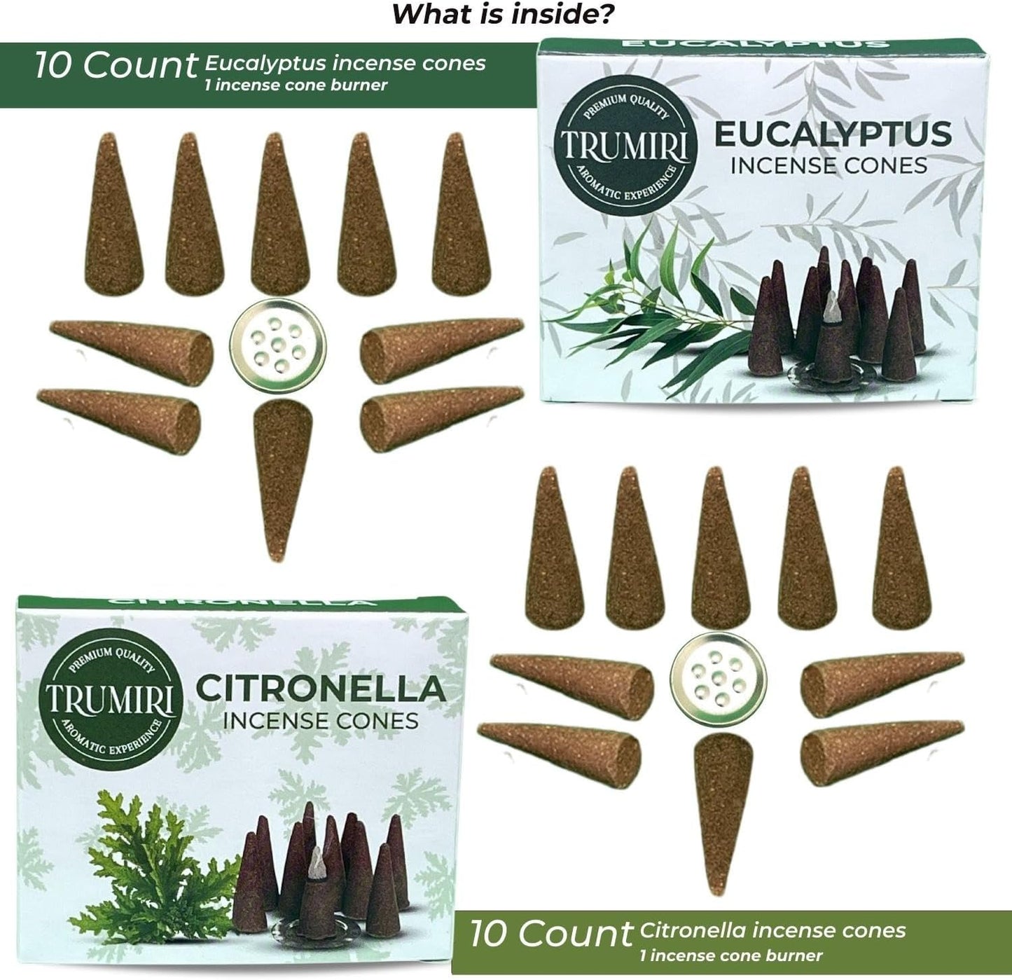 Incense Cones Combo Pack - 10 Cedar 10 Pine Scented Cones