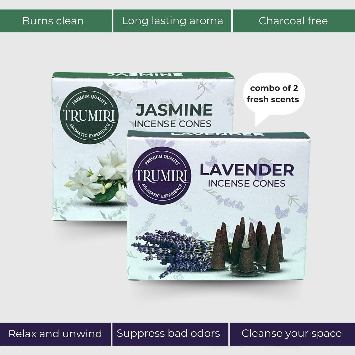 Incense Cones Combo Pack - 10 Cedar 10 Pine Scented Cones