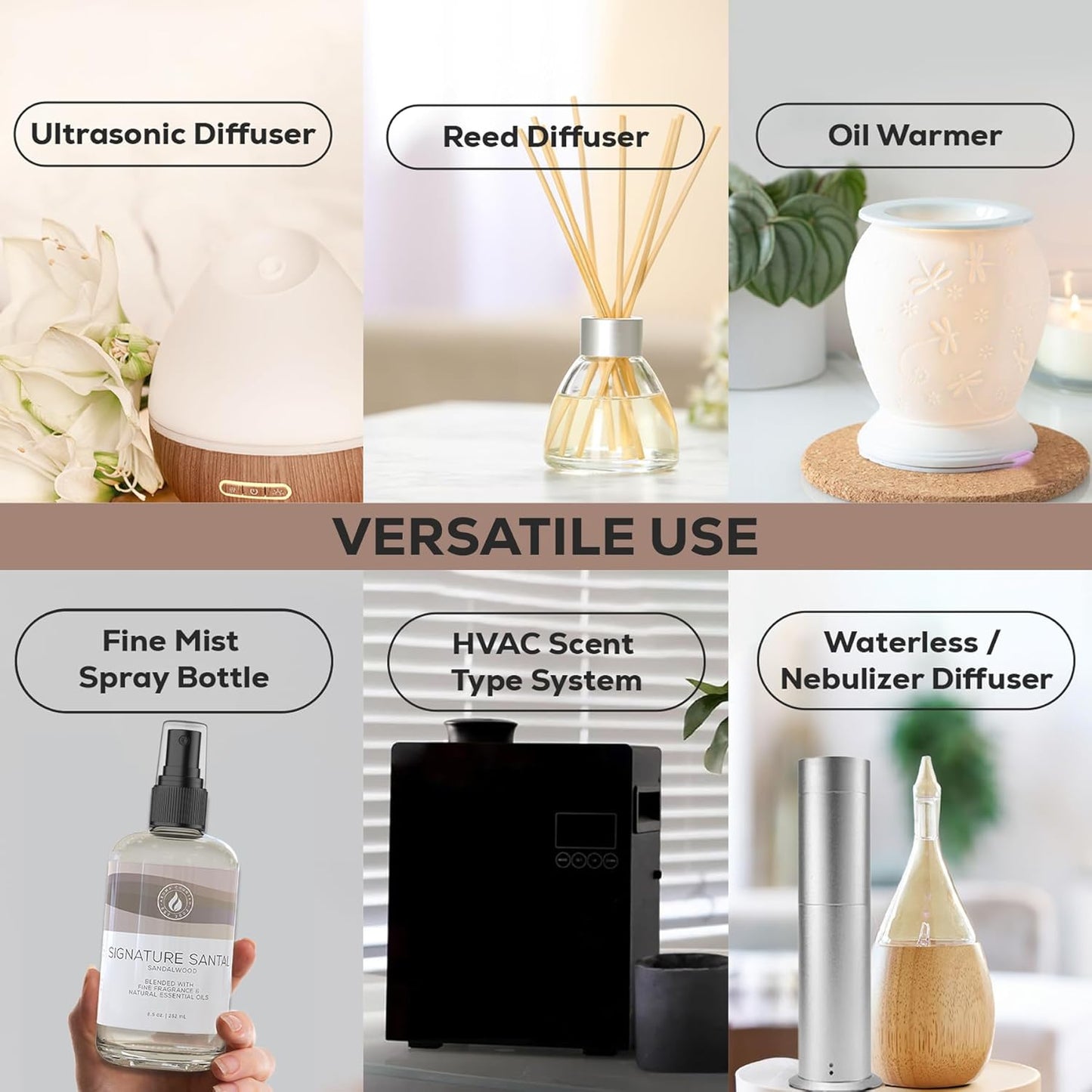 Aroma Country White Tea Diffuser Oil - Luxury Essential Oils for Diffuser Refill & Air Freshener Room Spray, Long-Lasting, Natural Home Fragrance and Hotel Scent - 8.5 Fl. oz