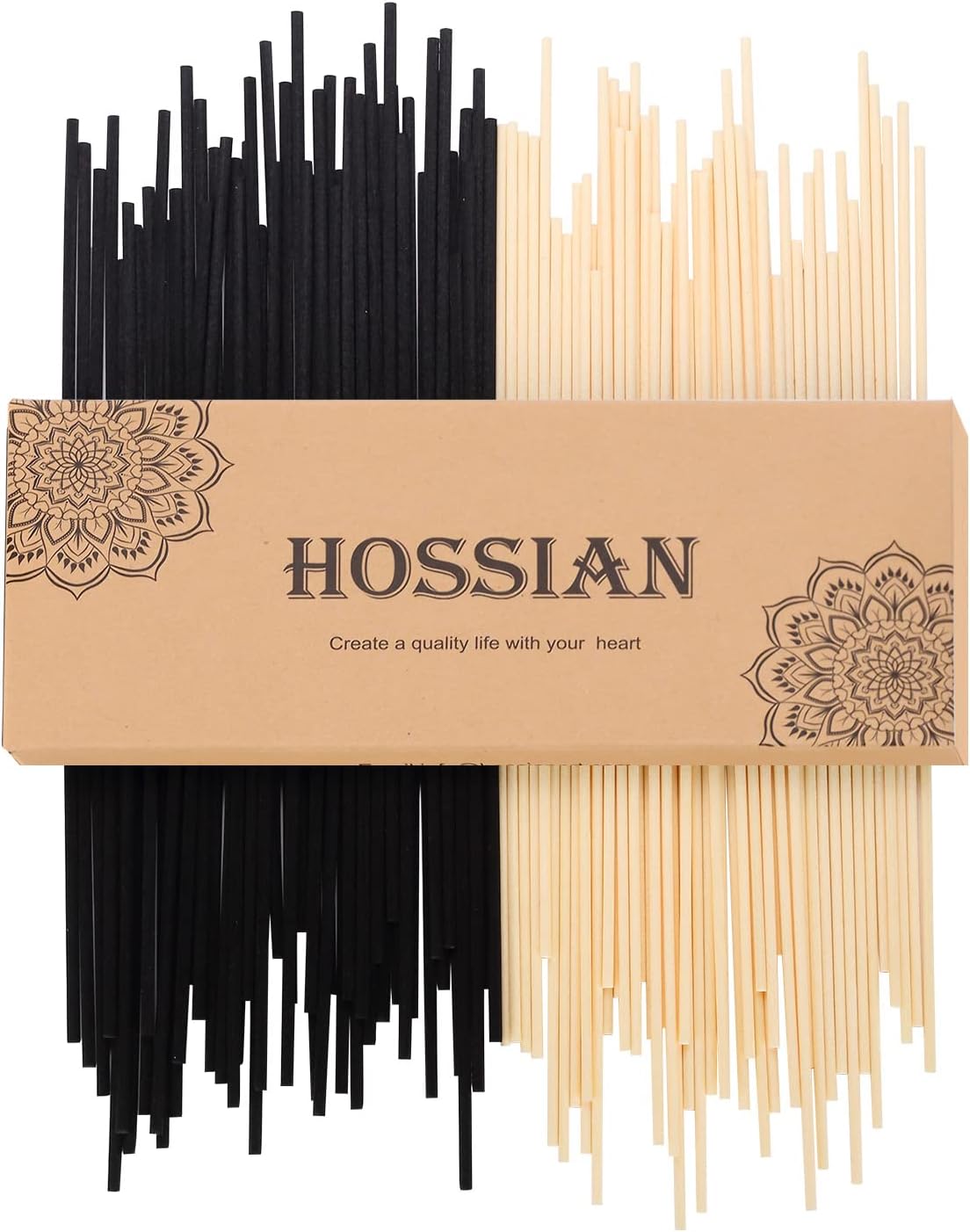 HOSSIAN 100PCS Reed Diffuser Sticks-Natural Rattan Wood Sticks Reed diffusers-Reed Sticks-Replacement for Aroma Fragrance reeds for Essential Oil Diffusers Refills