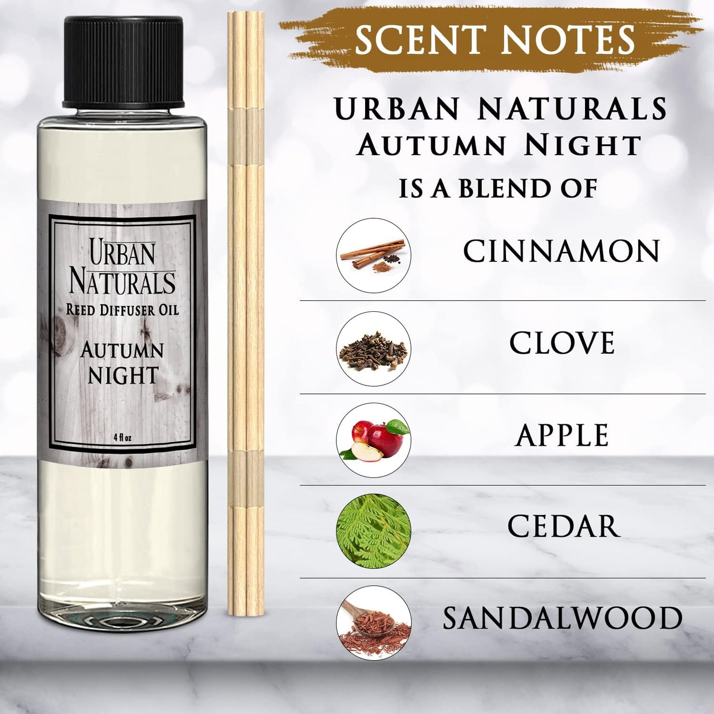 Urban Naturals Eucalyptus & Sage Oil Reed Diffuser Refill | Eucalyptus, Sage, Mint, Lime and Cedarwood| Includes a Free Set of Reed Sticks! 4 oz
