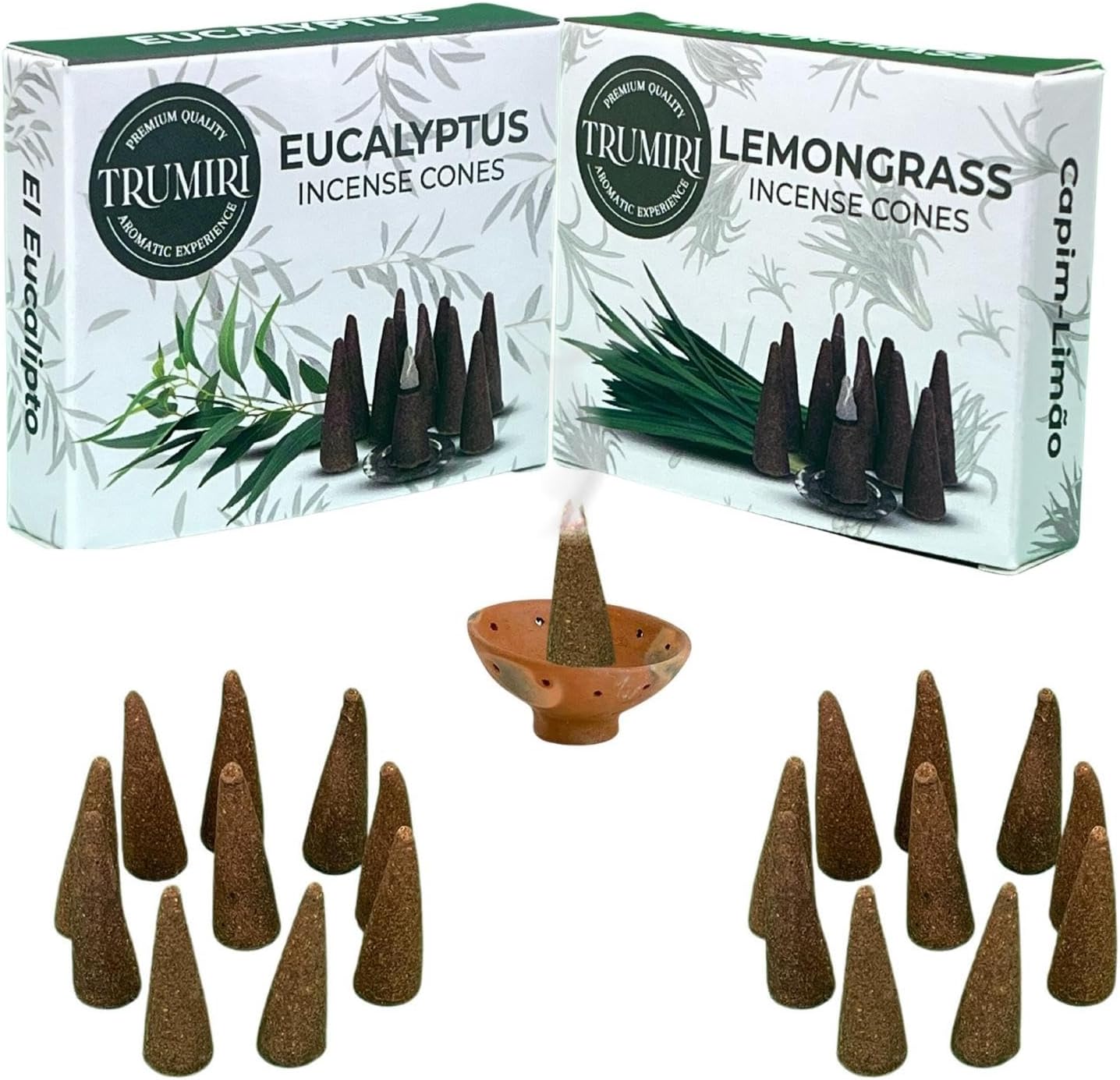 Incense Cones Combo Pack - 10 Cedar 10 Pine Scented Cones