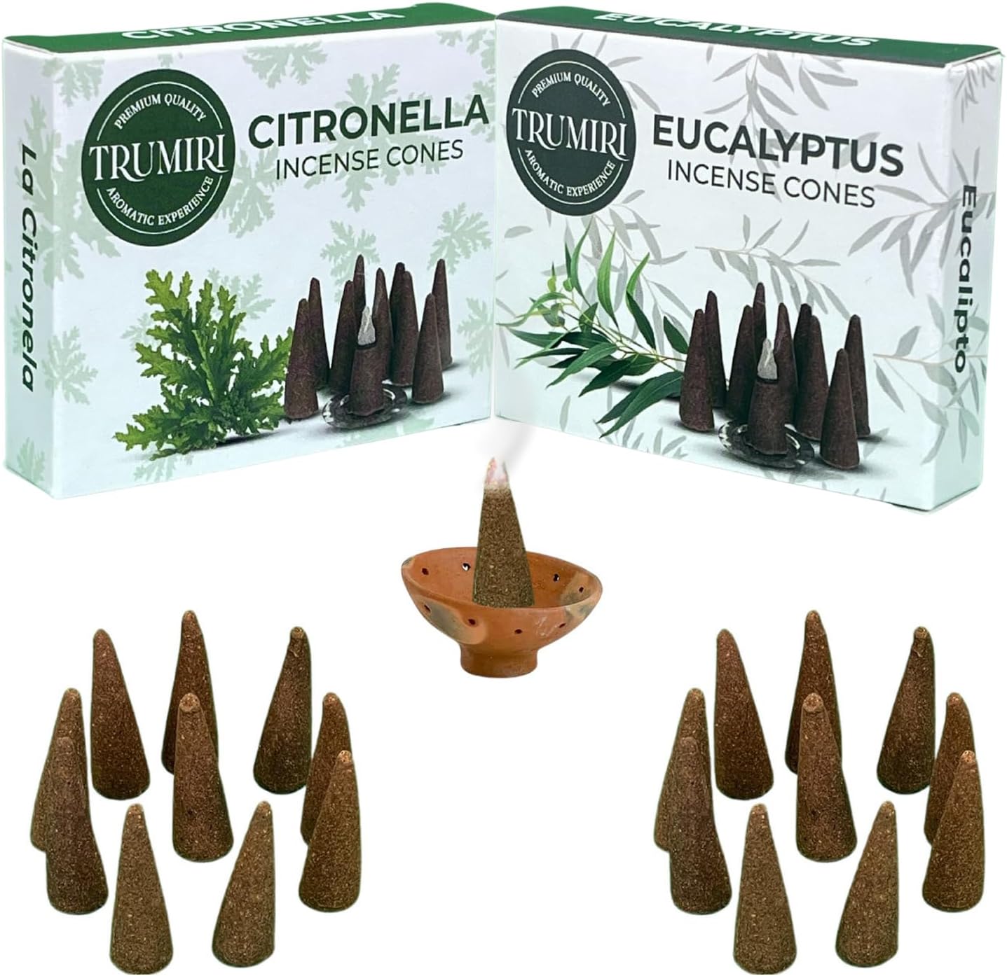 Incense Cones Combo Pack - 10 Cedar 10 Pine Scented Cones