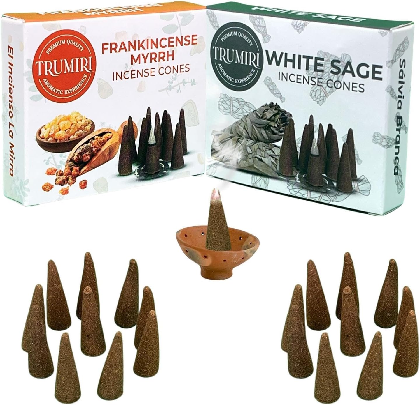 Incense Cones Combo Pack - 10 Cedar 10 Pine Scented Cones