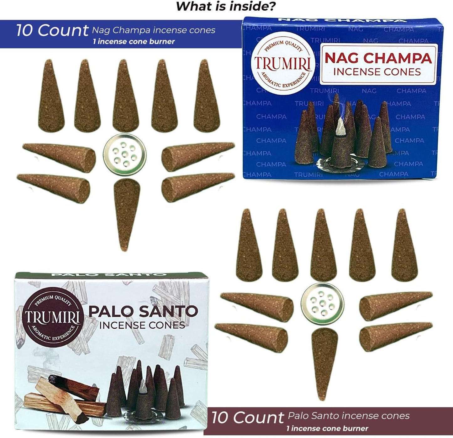 Incense Cones Combo Pack - 10 Cedar 10 Pine Scented Cones