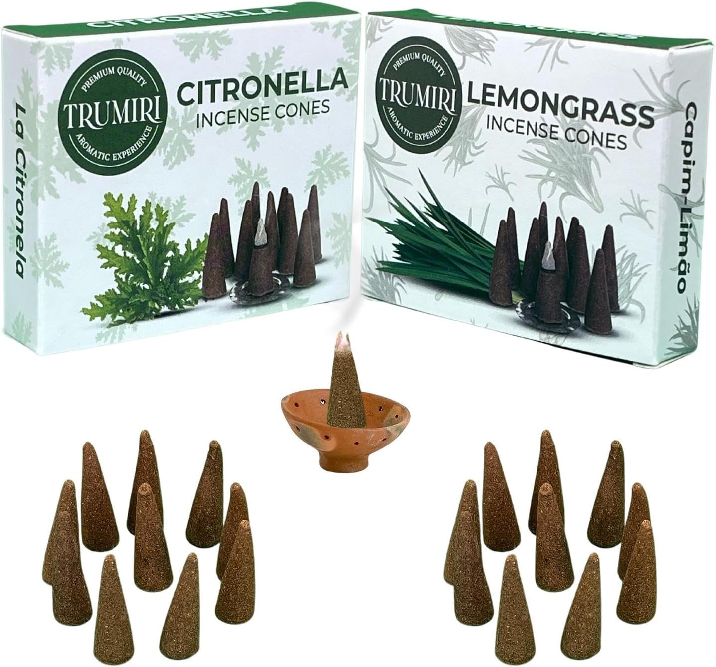 Incense Cones Combo Pack - 10 Cedar 10 Pine Scented Cones
