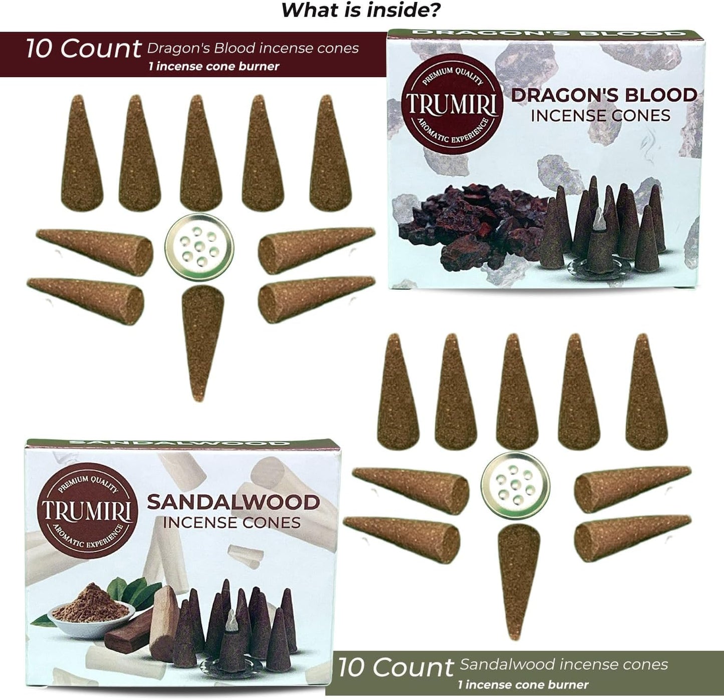 Incense Cones Combo Pack - 10 Cedar 10 Pine Scented Cones