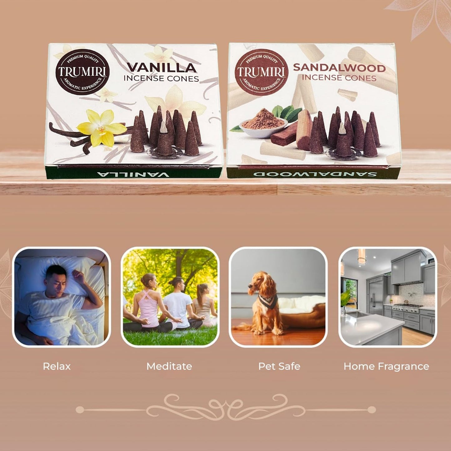 Incense Cones Combo Pack - 10 Cedar 10 Pine Scented Cones