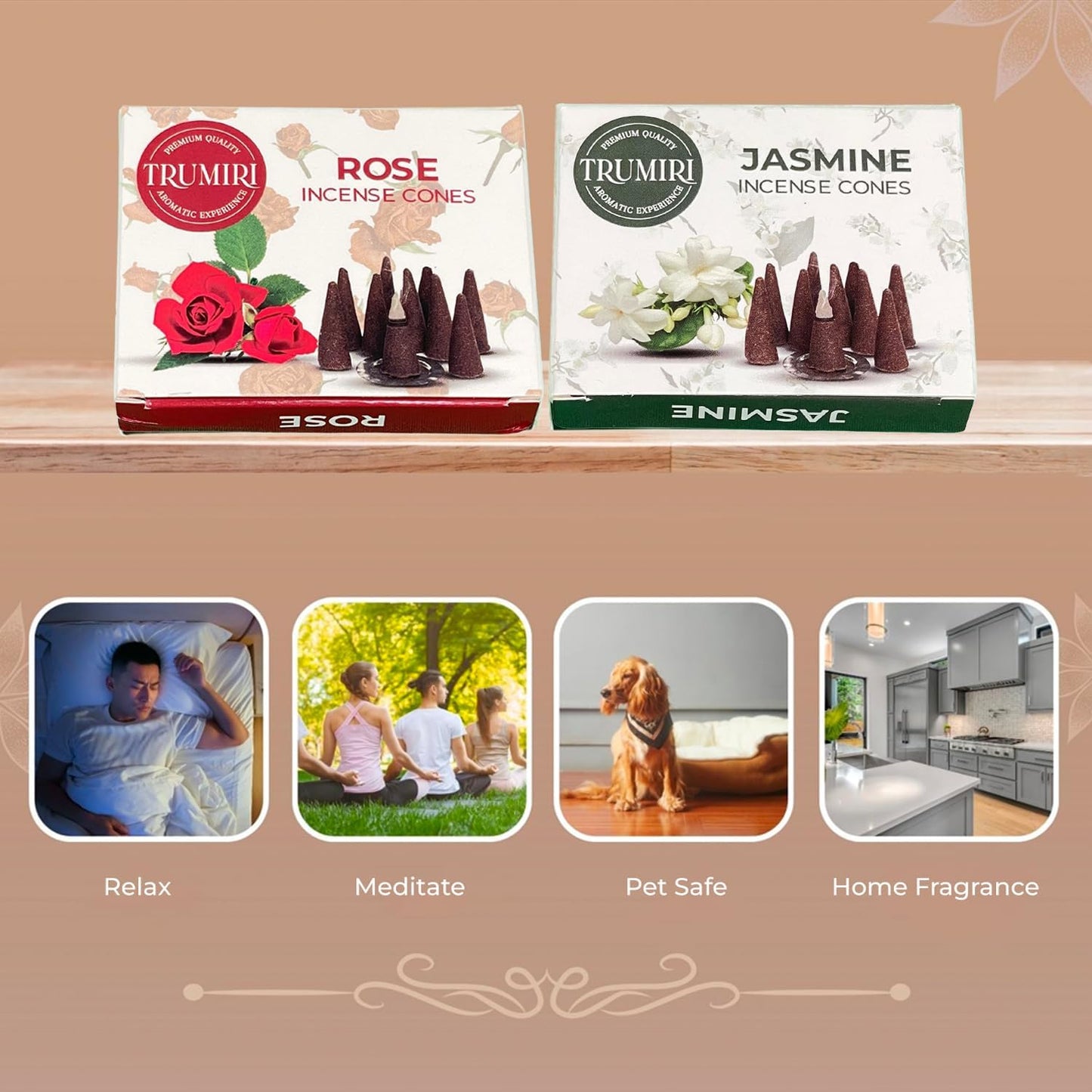 Incense Cones Combo Pack - 10 Cedar 10 Pine Scented Cones