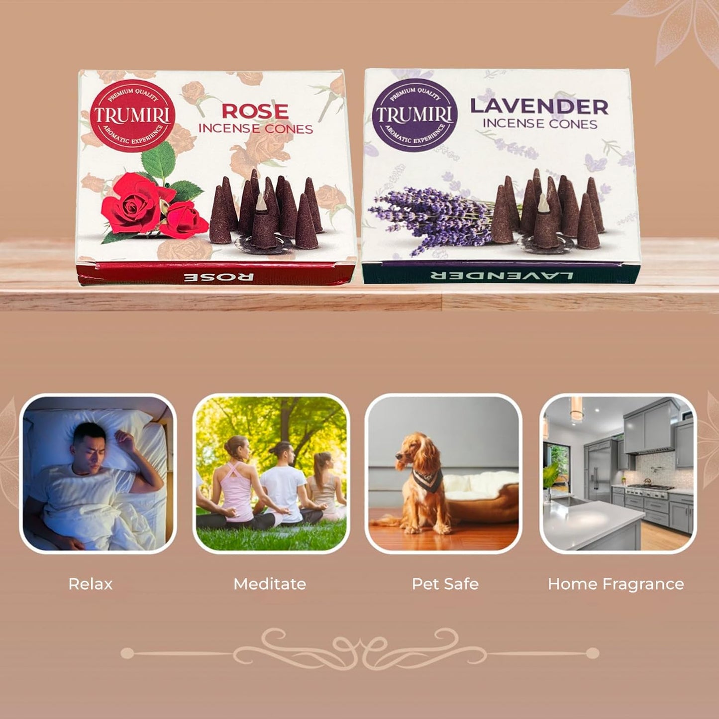 Incense Cones Combo Pack - 10 Cedar 10 Pine Scented Cones