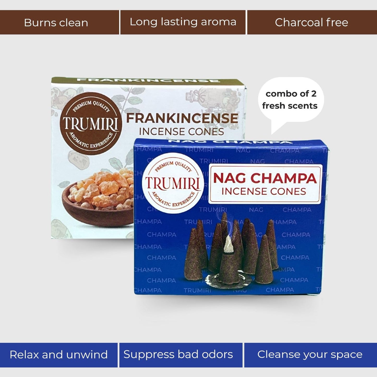 Incense Cones Combo Pack - 10 Cedar 10 Pine Scented Cones