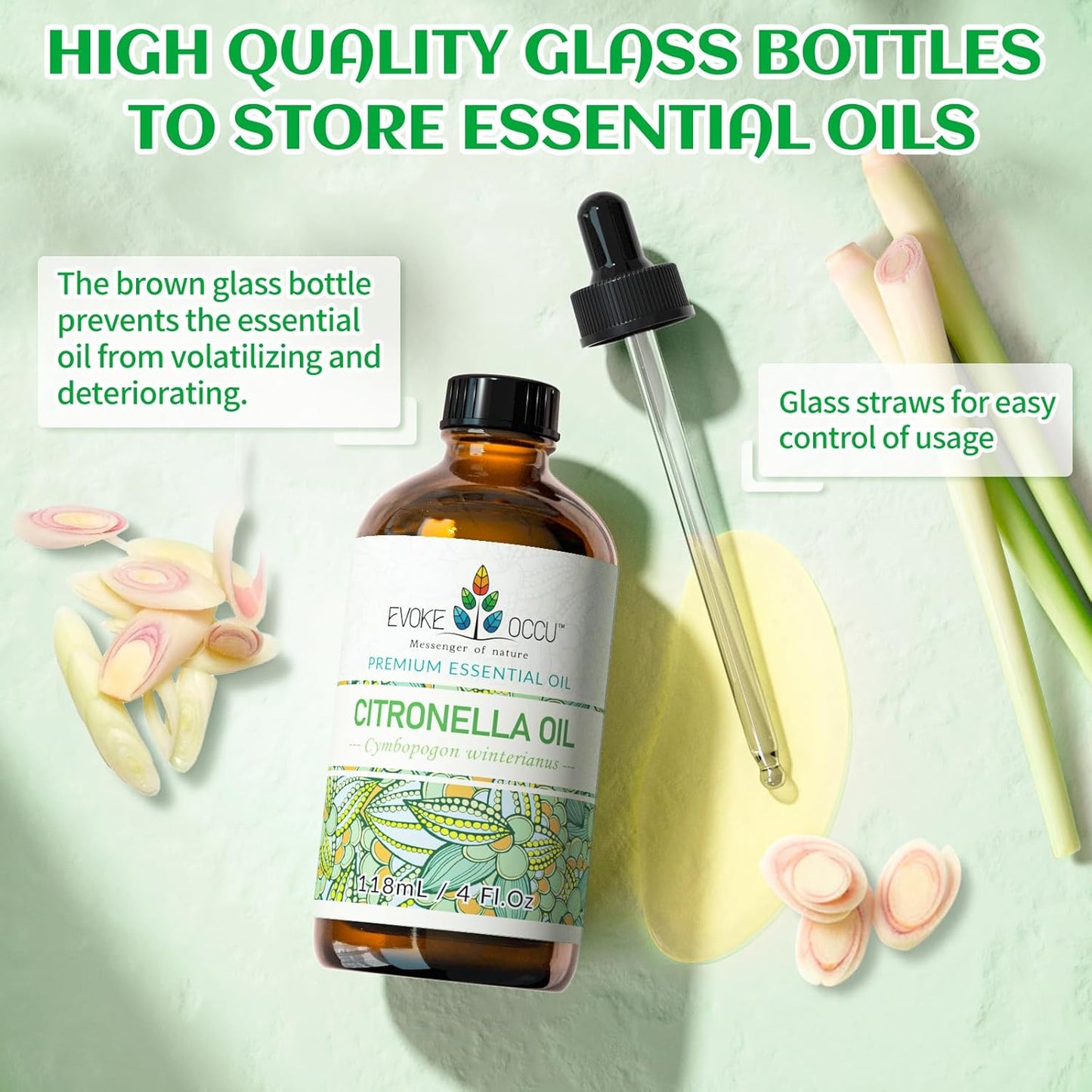 EVOKE OCCU 4 Fl Oz Vanilla Essential Oil, Pure Vanilla Oil for Diffuser, Skin, Humidifier and Relaxation - 118ML