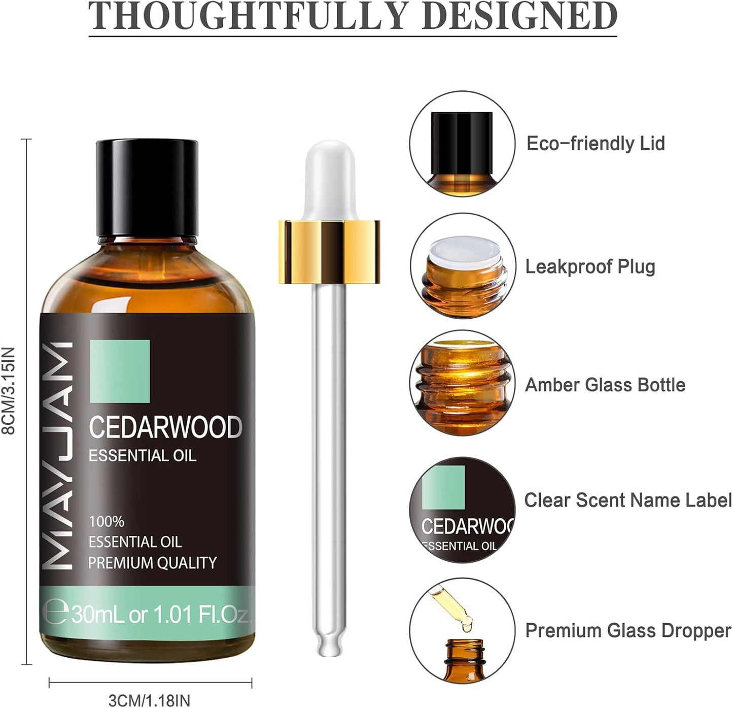MAYJAM Essential Oil for Diffusers, Essential Oil with Premium Glass Dropper