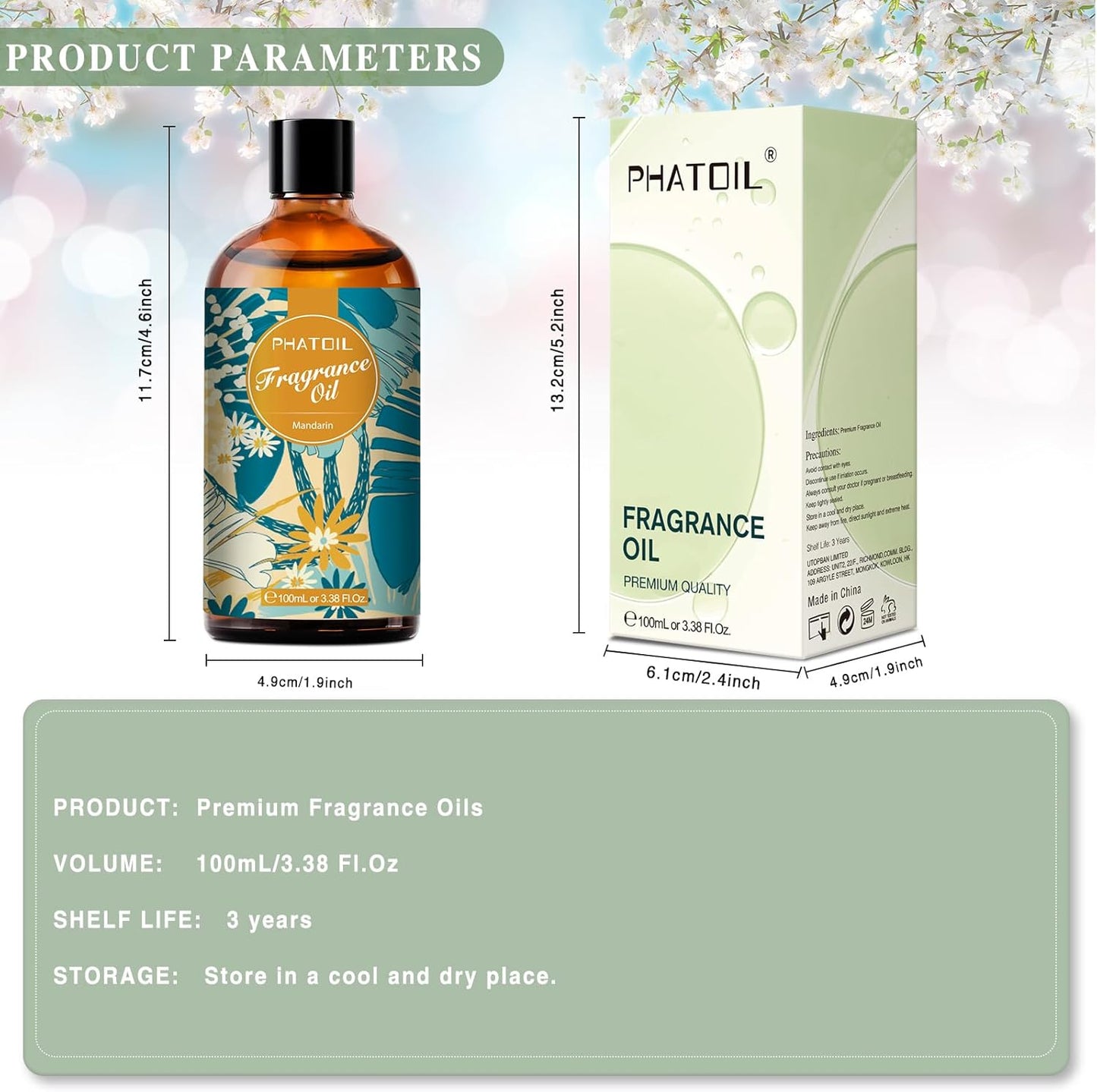 PHATOIL 3.38 FL.OZ Coconut & Vanilla Fragrance Oils for Aromatherapy, Essential Oils for Diffusers for Home, Perfect for Diffuser, Yoga, DIY Candle and Soap Making - 100ml