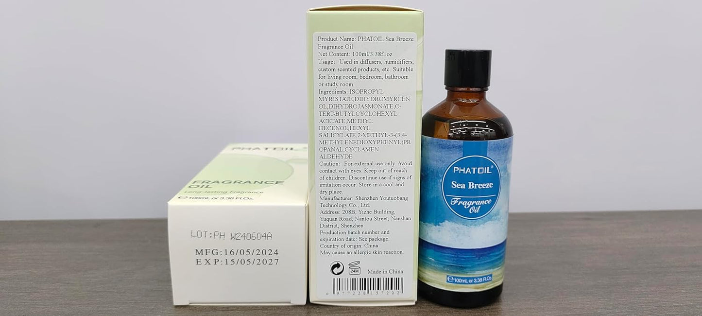 PHATOIL 3.38 FL.OZ Coconut & Vanilla Fragrance Oils for Aromatherapy, Essential Oils for Diffusers for Home, Perfect for Diffuser, Yoga, DIY Candle and Soap Making - 100ml