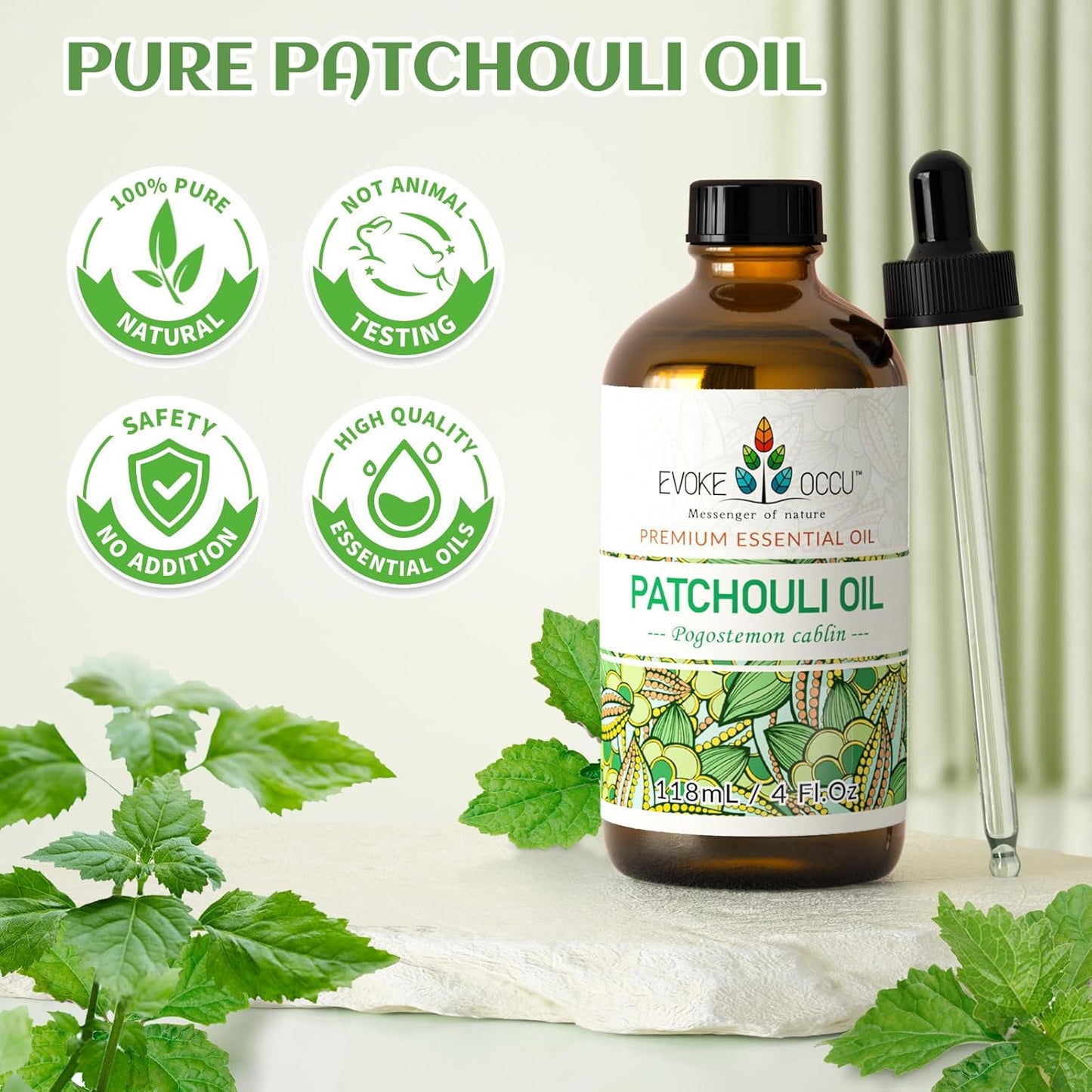 EVOKE OCCU 4 Fl Oz Vanilla Essential Oil, Pure Vanilla Oil for Diffuser, Skin, Humidifier and Relaxation - 118ML