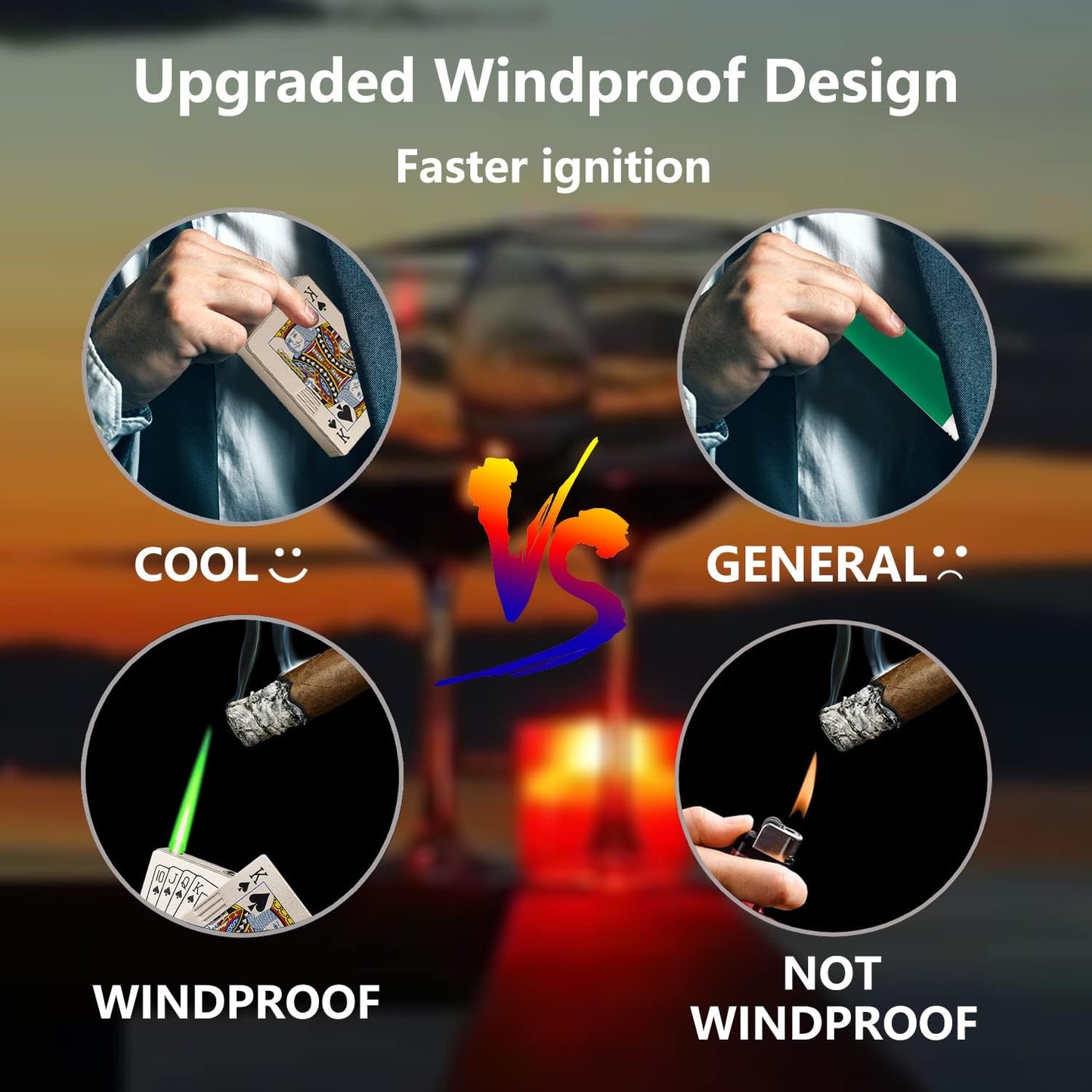 Jet Torch Lighter, Green Flame Ace Card Lighter, Refillable Butane Lighter, Ace of Spades Cool Lighter Windproof Poker Design, Gift for Men/Women