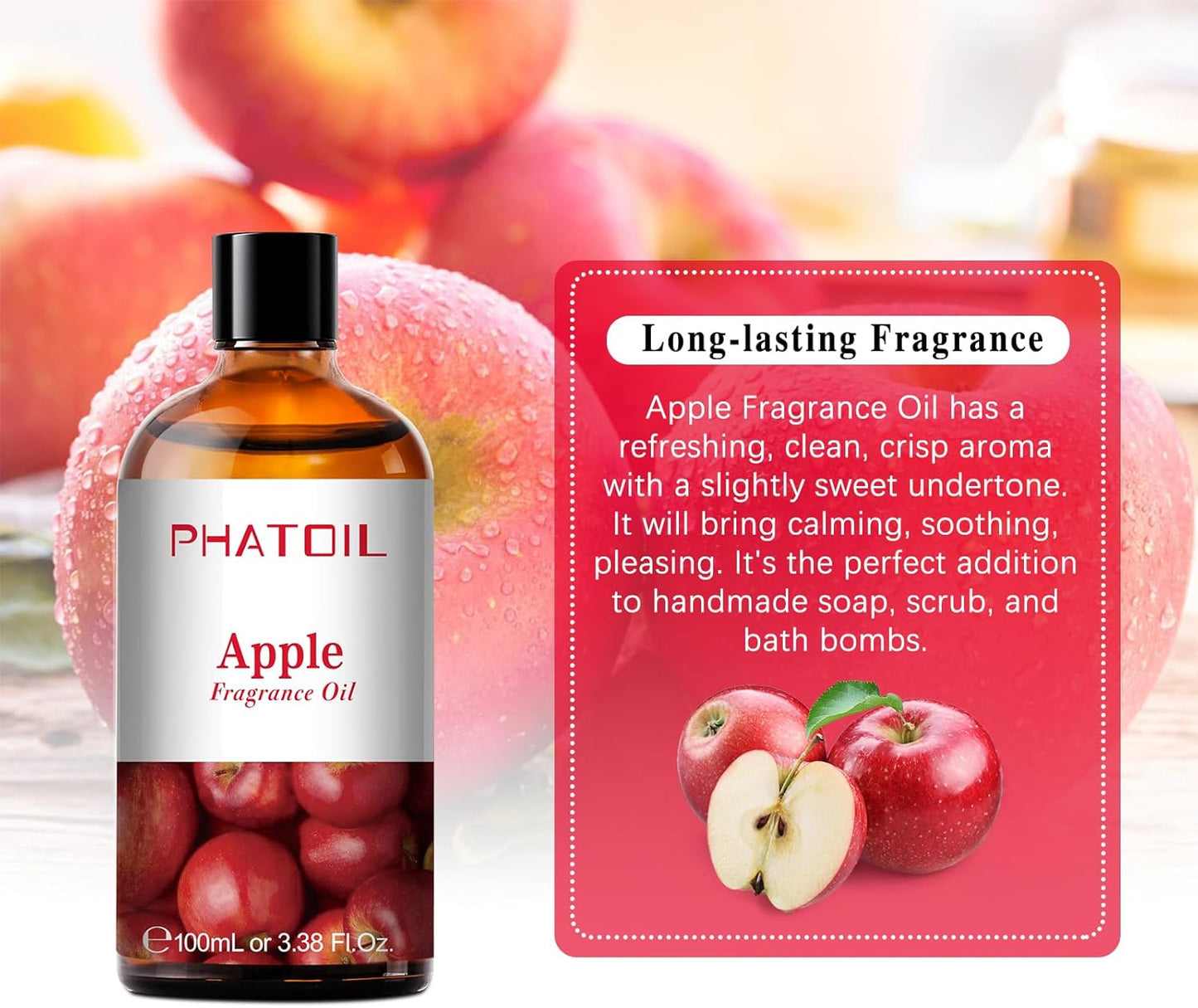 PHATOIL 3.38 FL.OZ Coconut & Vanilla Fragrance Oils for Aromatherapy, Essential Oils for Diffusers for Home, Perfect for Diffuser, Yoga, DIY Candle and Soap Making - 100ml