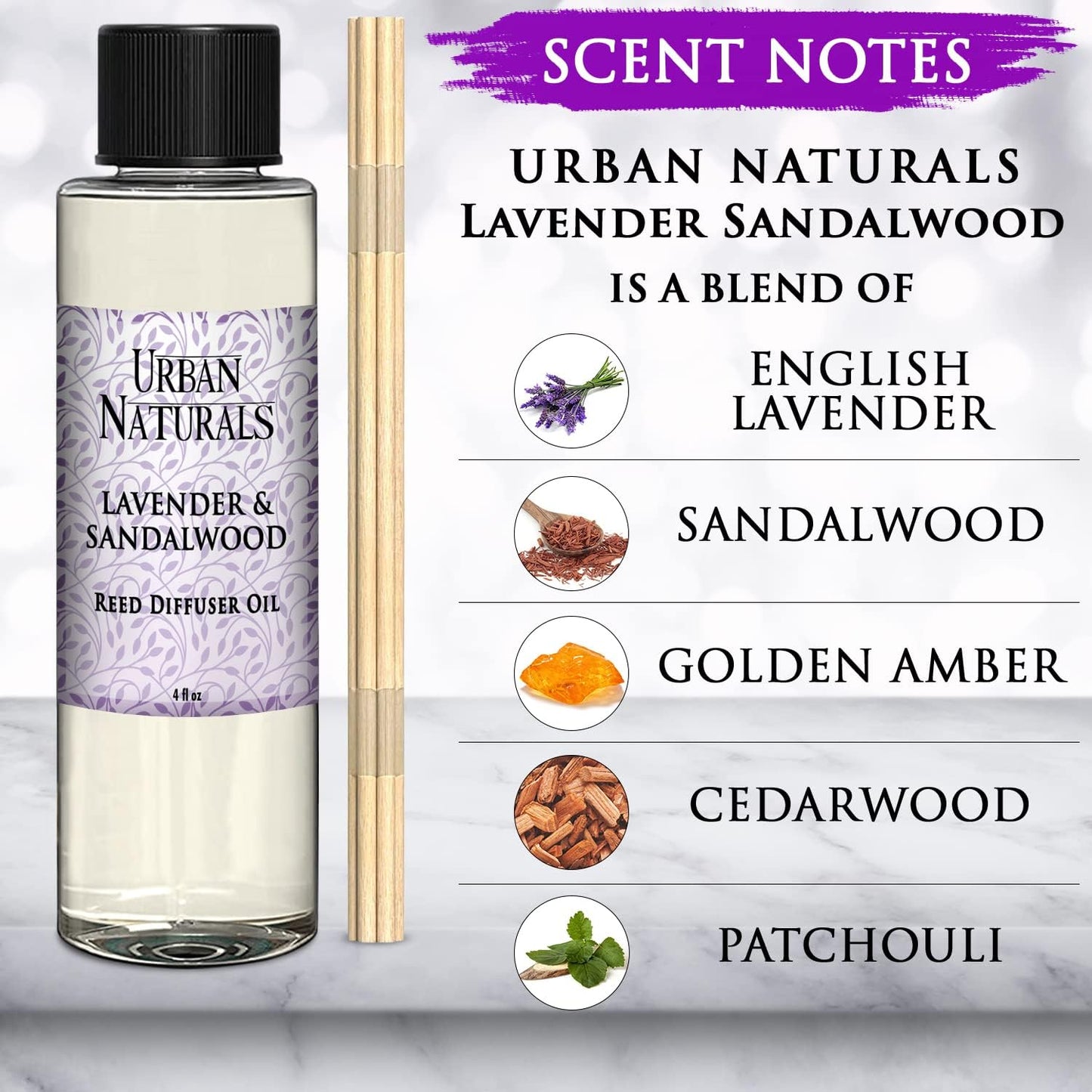 Urban Naturals Eucalyptus & Sage Oil Reed Diffuser Refill | Eucalyptus, Sage, Mint, Lime and Cedarwood| Includes a Free Set of Reed Sticks! 4 oz