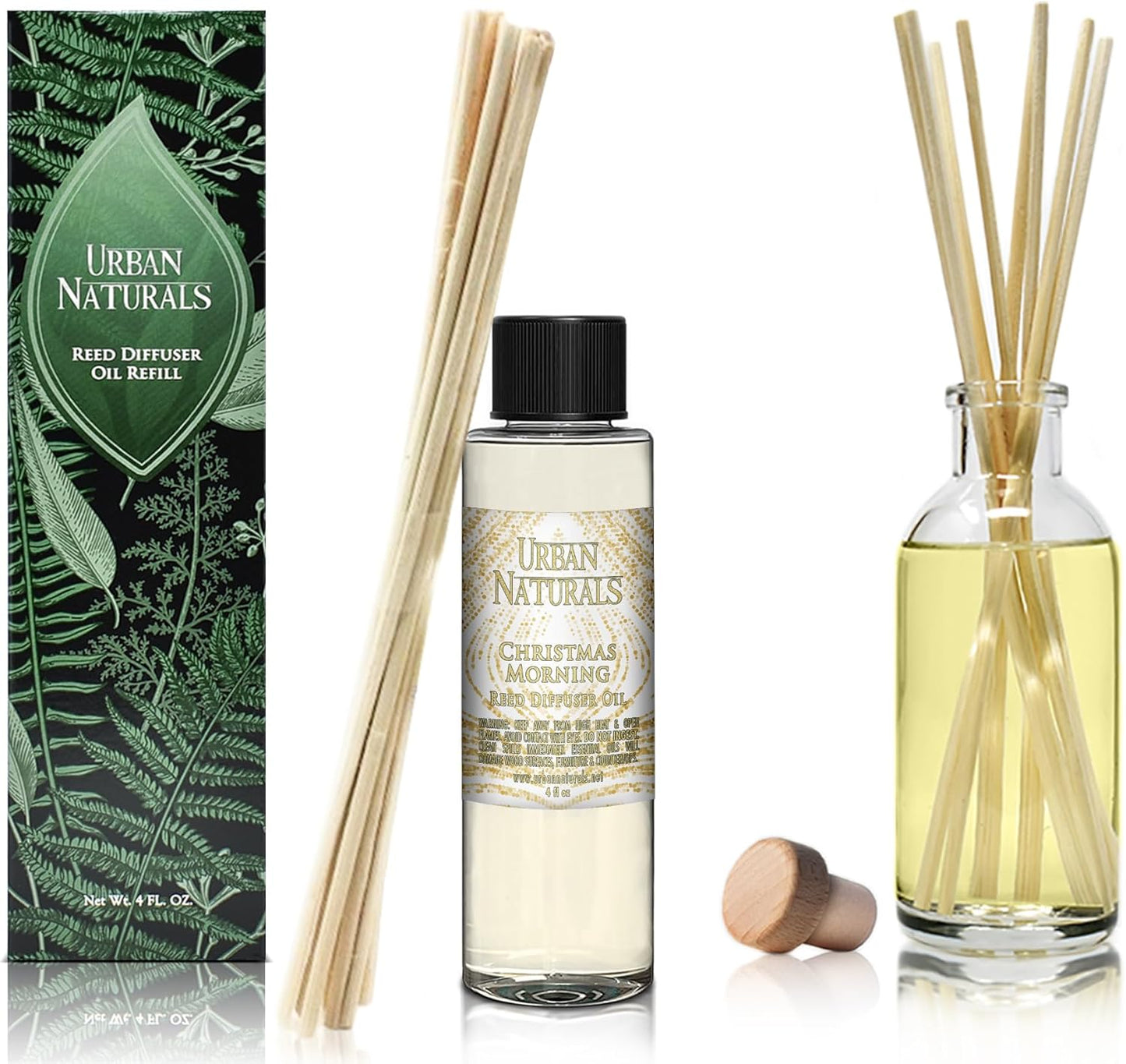 Urban Naturals Eucalyptus & Sage Oil Reed Diffuser Refill | Eucalyptus, Sage, Mint, Lime and Cedarwood| Includes a Free Set of Reed Sticks! 4 oz