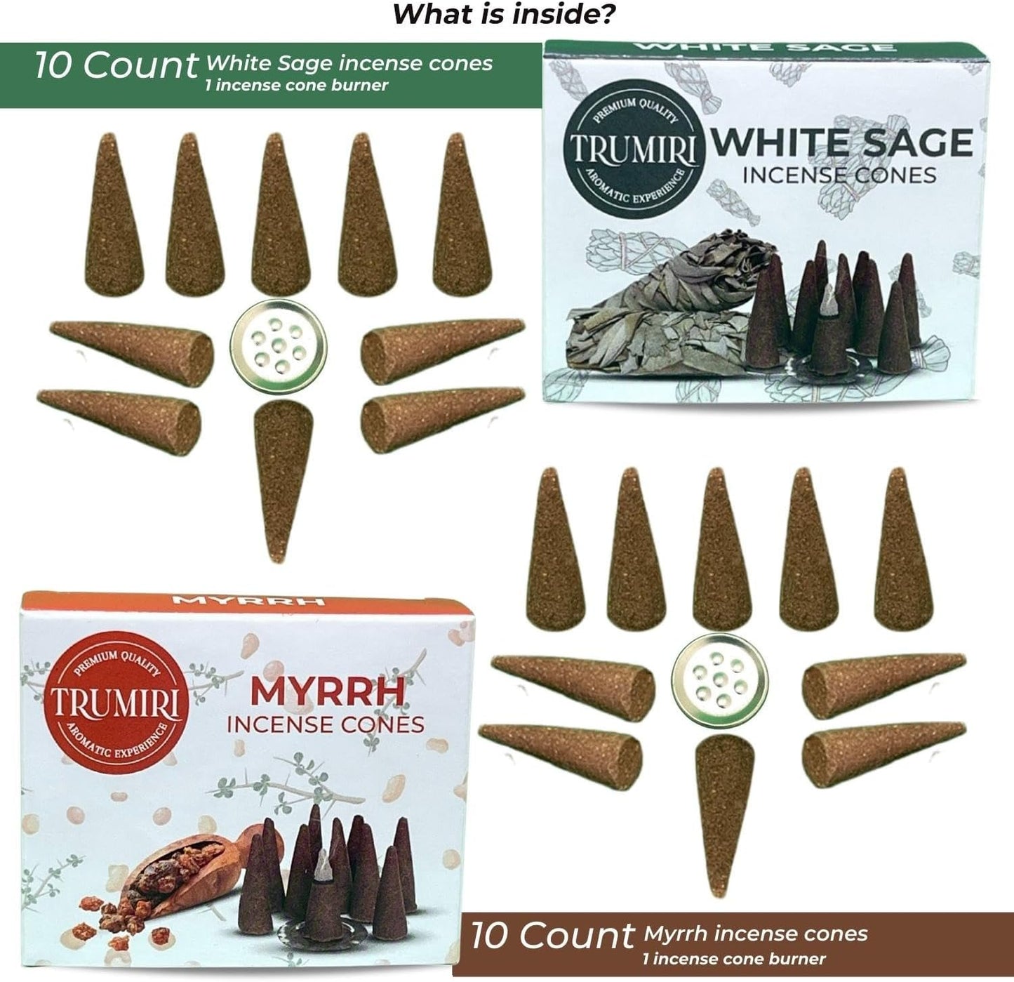 Incense Cones Combo Pack - 10 Cedar 10 Pine Scented Cones