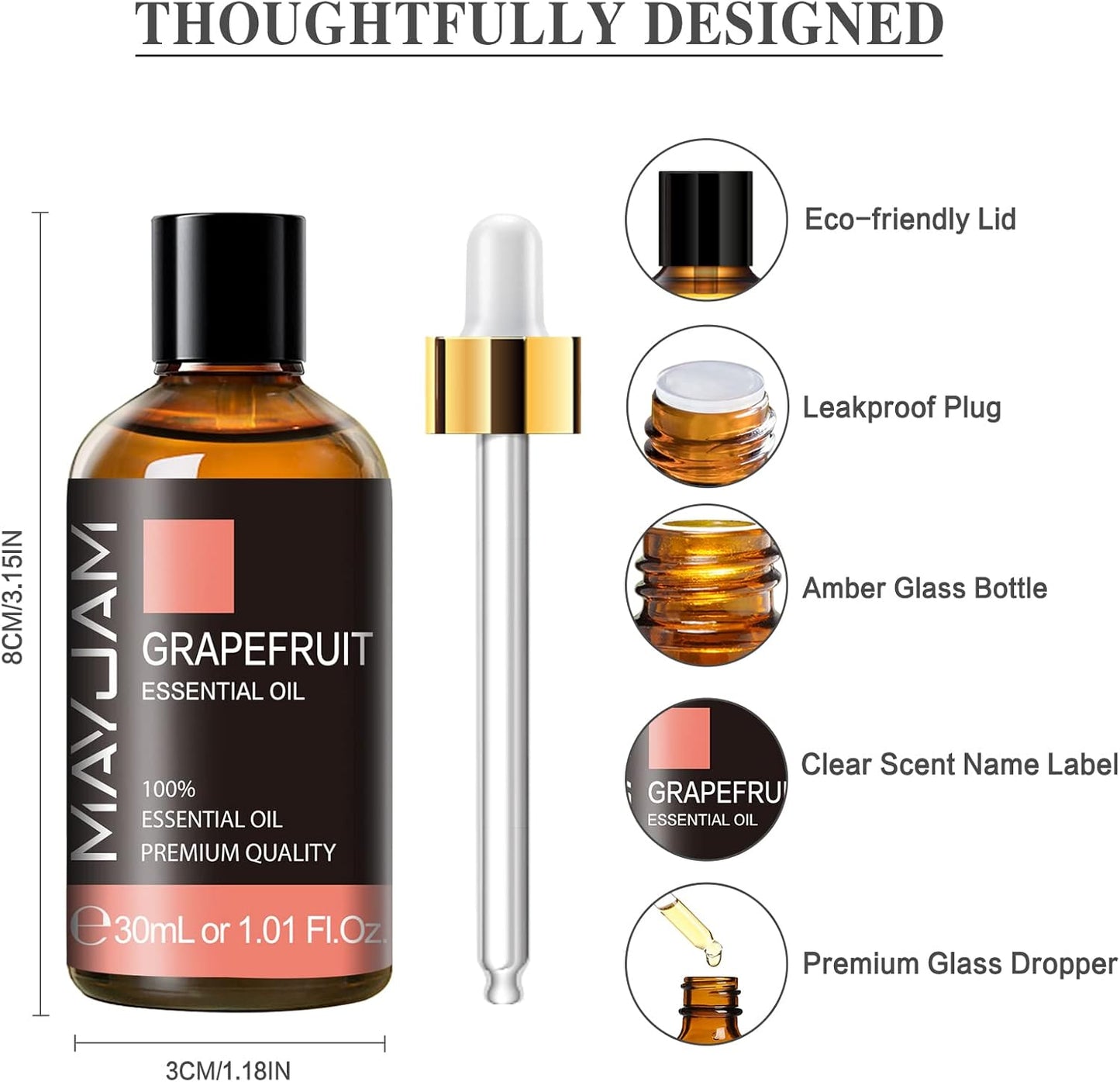 MAYJAM Essential Oil for Diffusers, Essential Oil with Premium Glass Dropper