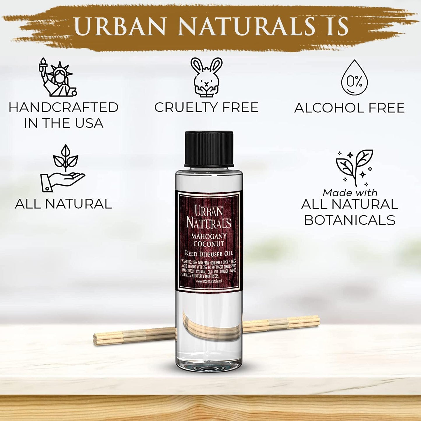 Urban Naturals Eucalyptus & Sage Oil Reed Diffuser Refill | Eucalyptus, Sage, Mint, Lime and Cedarwood| Includes a Free Set of Reed Sticks! 4 oz