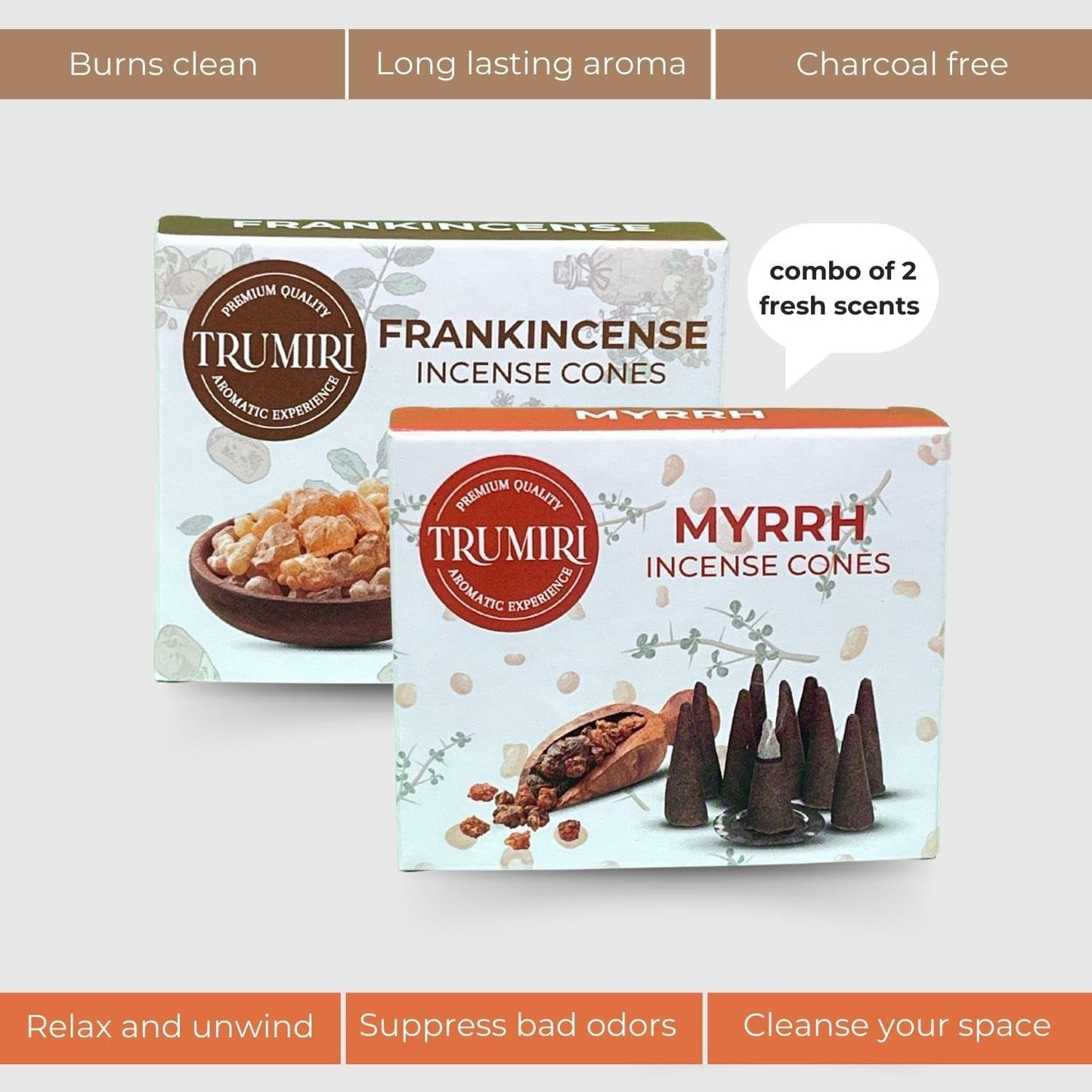 Incense Cones Combo Pack - 10 Cedar 10 Pine Scented Cones