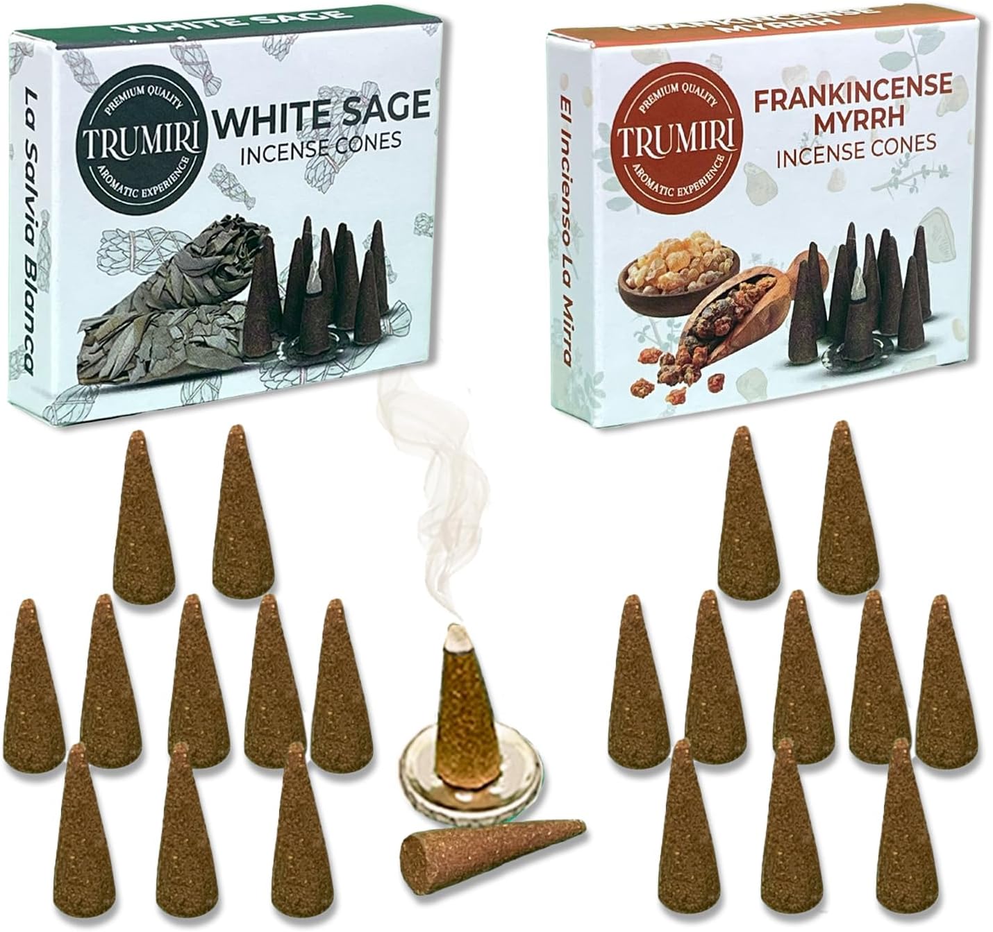 Incense Cones Combo Pack - 10 Cedar 10 Pine Scented Cones