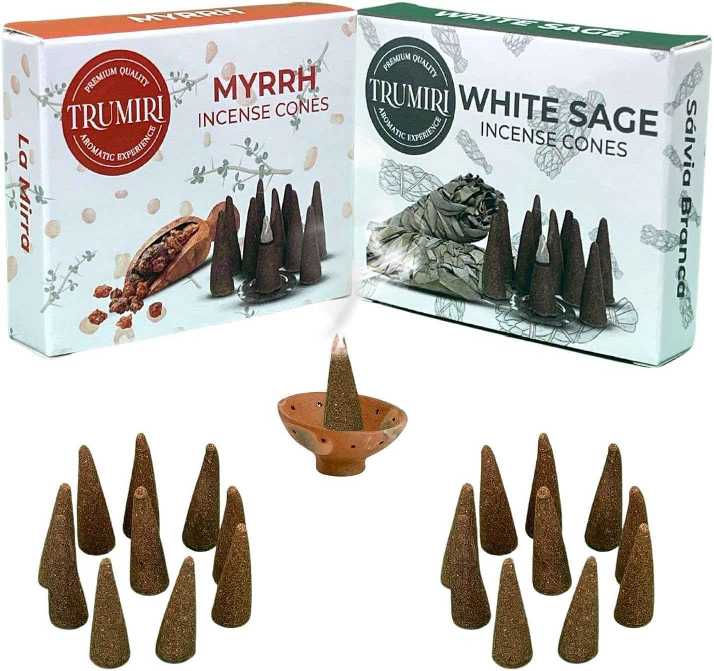 Incense Cones Combo Pack - 10 Cedar 10 Pine Scented Cones