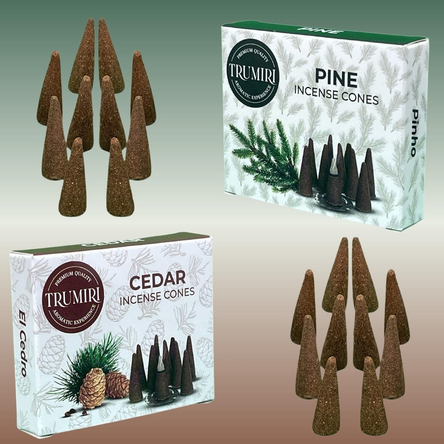 Incense Cones Combo Pack - 10 Cedar 10 Pine Scented Cones