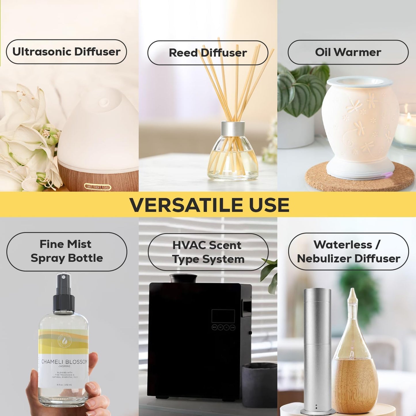 Aroma Country White Tea Diffuser Oil - Luxury Essential Oils for Diffuser Refill & Air Freshener Room Spray, Long-Lasting, Natural Home Fragrance and Hotel Scent for Diffusers & Machines - 8.5 Fl. oz