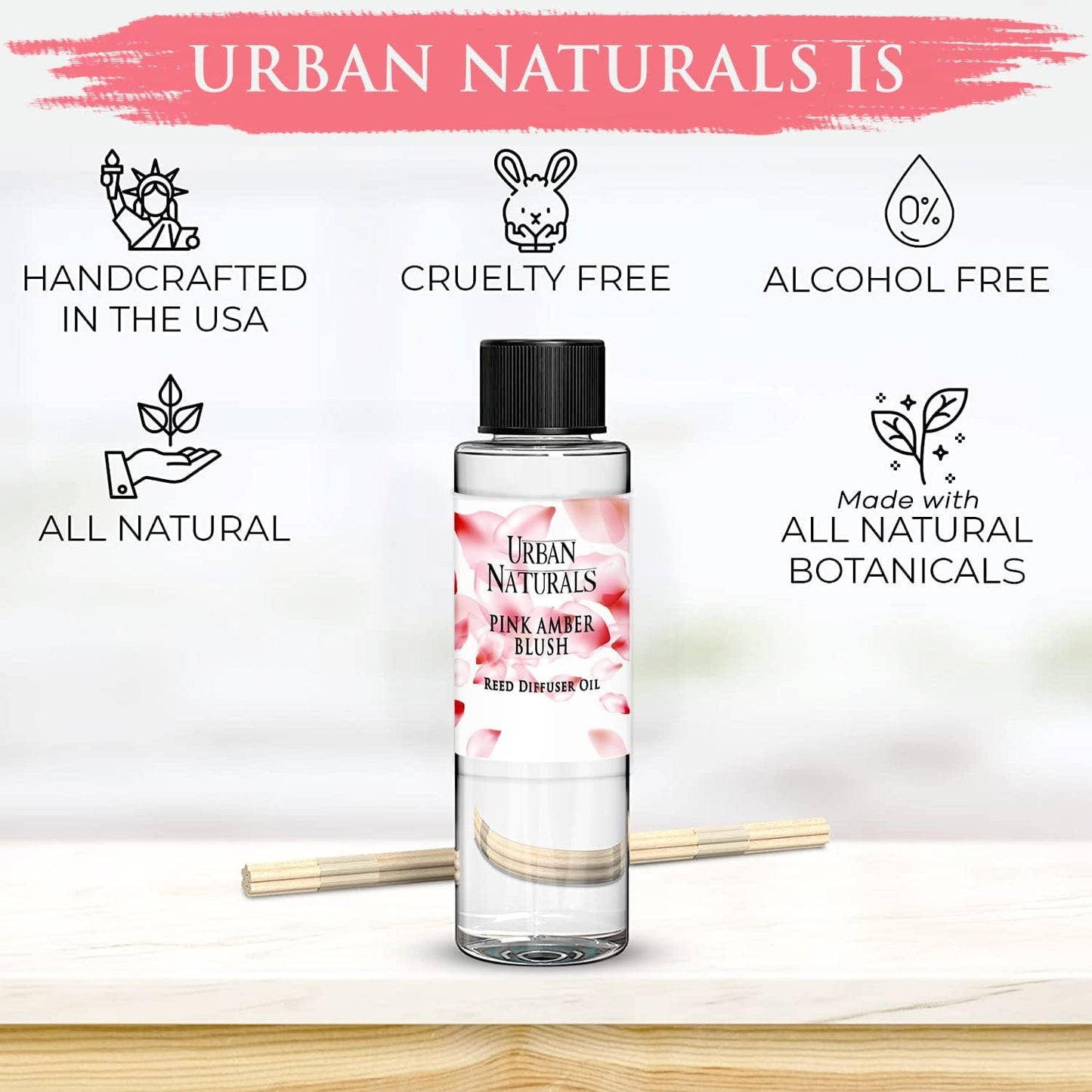 Urban Naturals Eucalyptus & Sage Oil Reed Diffuser Refill | Eucalyptus, Sage, Mint, Lime and Cedarwood| Includes a Free Set of Reed Sticks! 4 oz