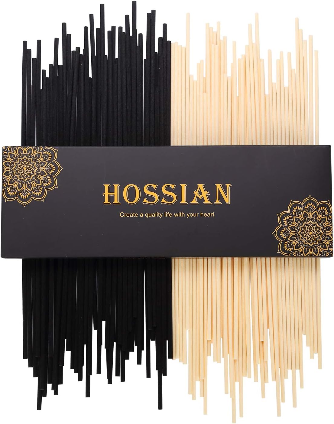 HOSSIAN 100PCS Reed Diffuser Sticks-Natural Rattan Wood Sticks Reed diffusers-Reed Sticks-Replacement for Aroma Fragrance reeds for Essential Oil Diffusers Refills