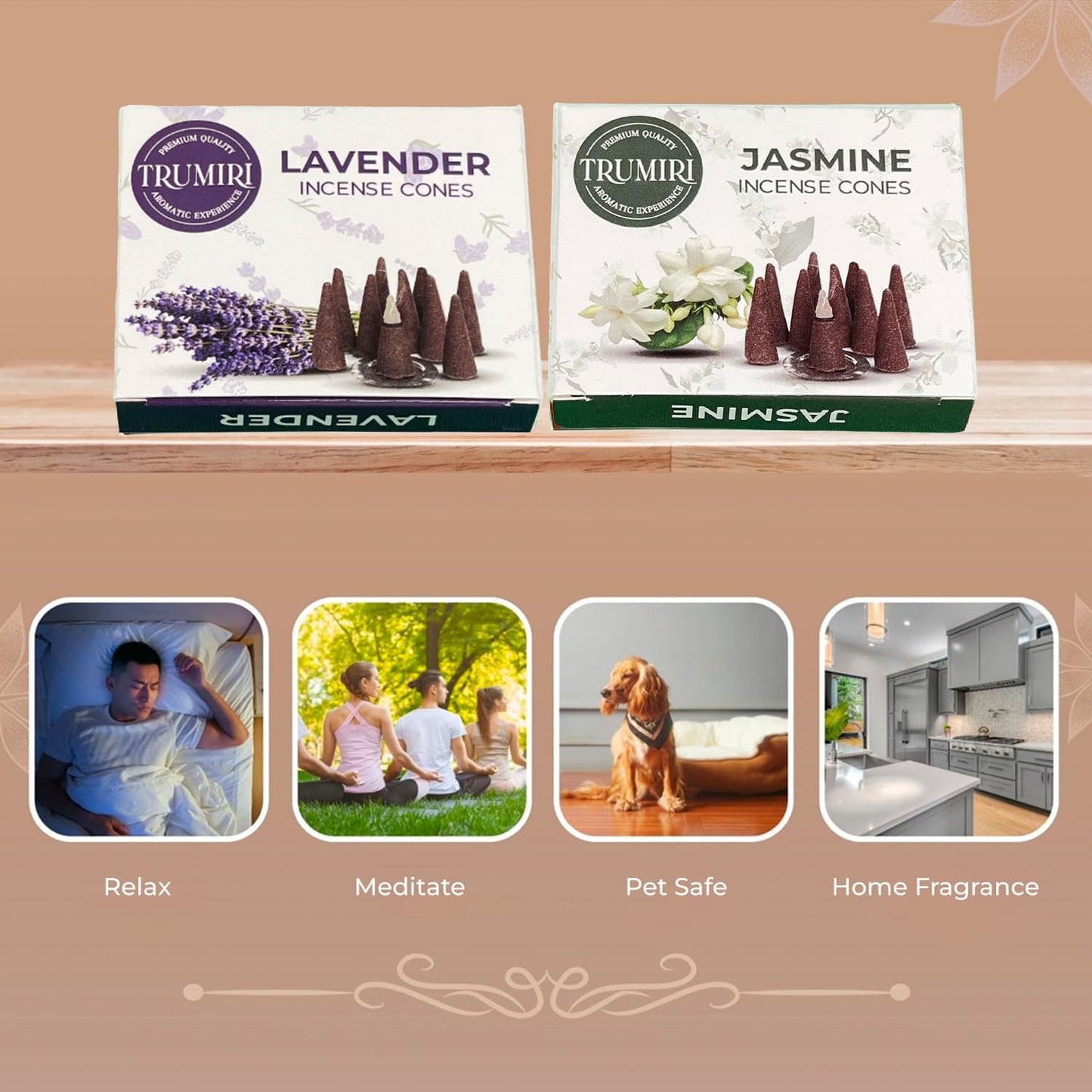Incense Cones Combo Pack - 10 Cedar 10 Pine Scented Cones