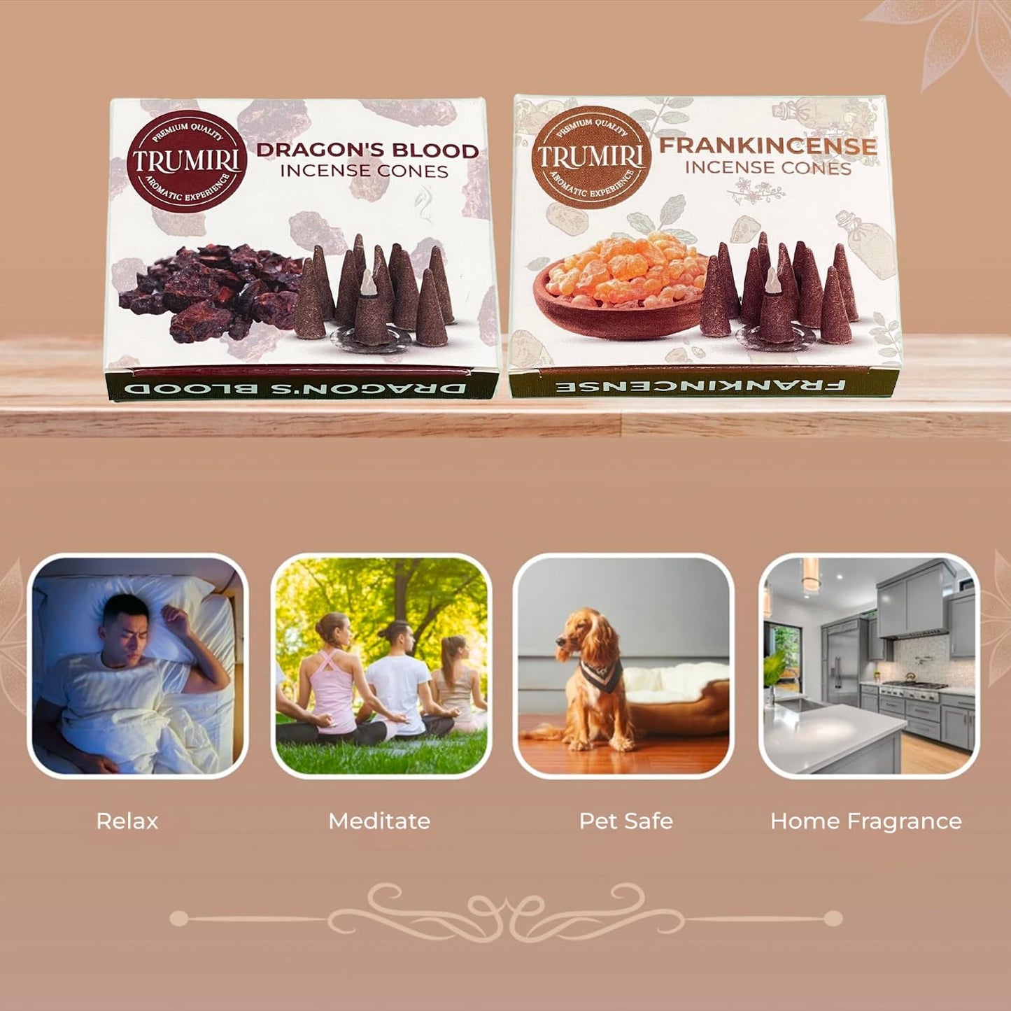 Incense Cones Combo Pack - 10 Cedar 10 Pine Scented Cones